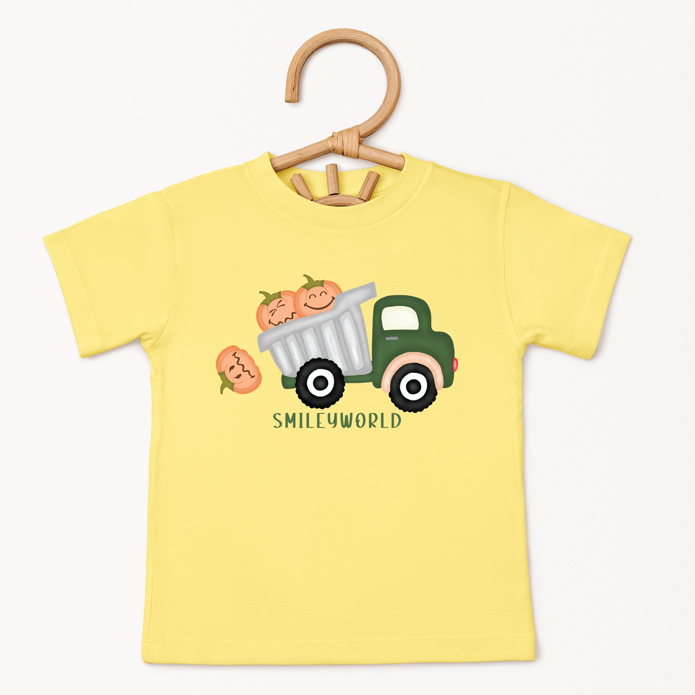SmileyWorld Dump Truck Pumpkins - Youth Short Sleeve Tee and Toddler Short Sleeve Tee