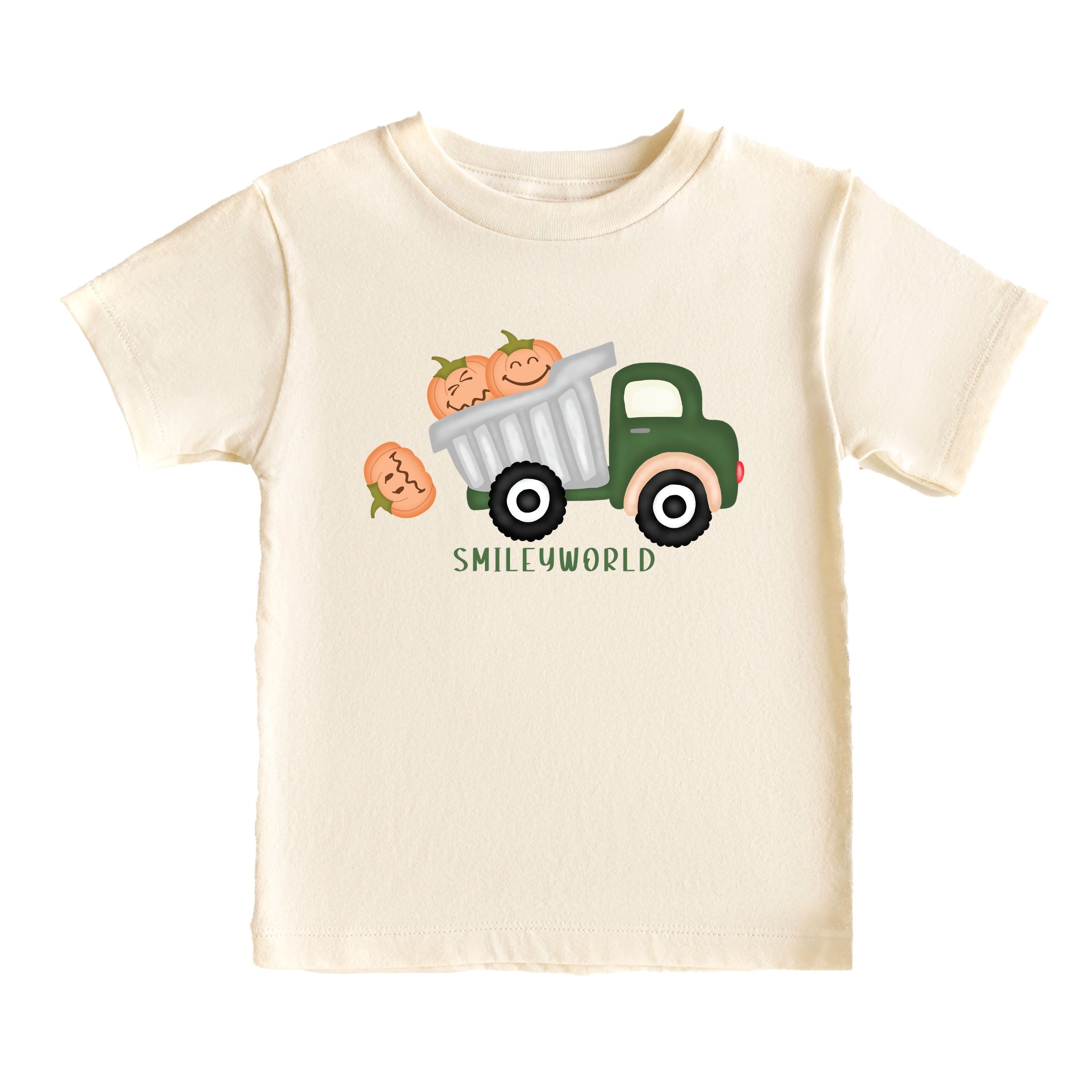 SmileyWorld Dump Truck Pumpkins - Youth Short Sleeve Tee and Toddler Short Sleeve Tee