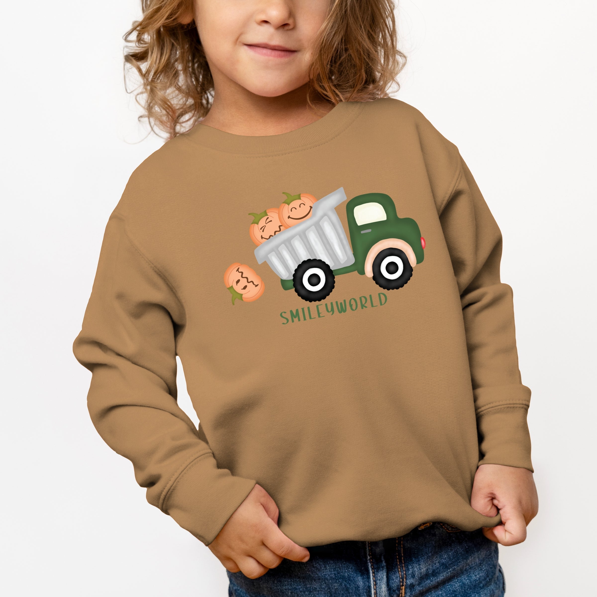 SmileyWorld Dump Truck Pumpkins - Toddler Sweatshirt and Youth Sweatshirt