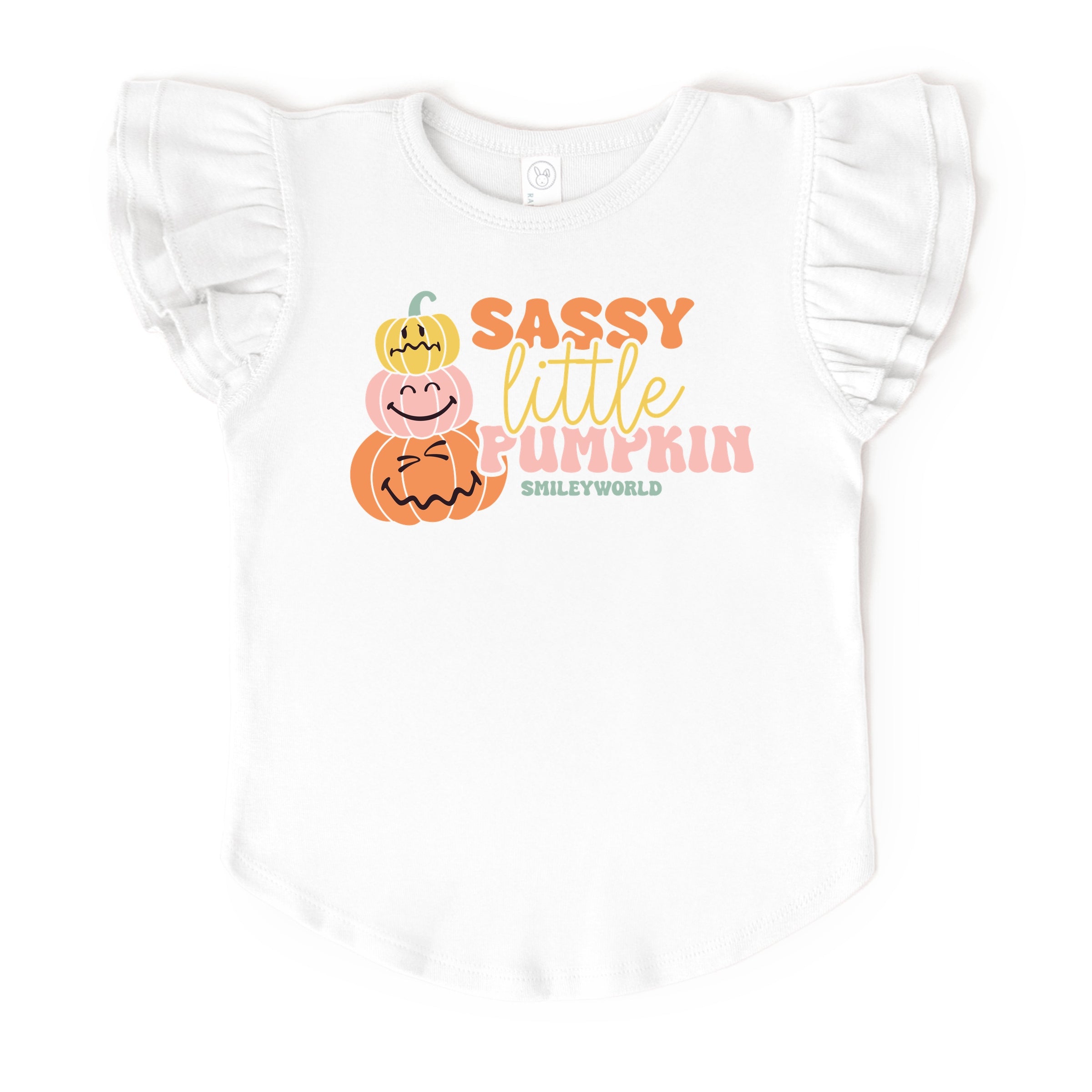 SmileyWorld Sassy Little Pumpkin - Flutter Sleeve Graphic T-Shirt