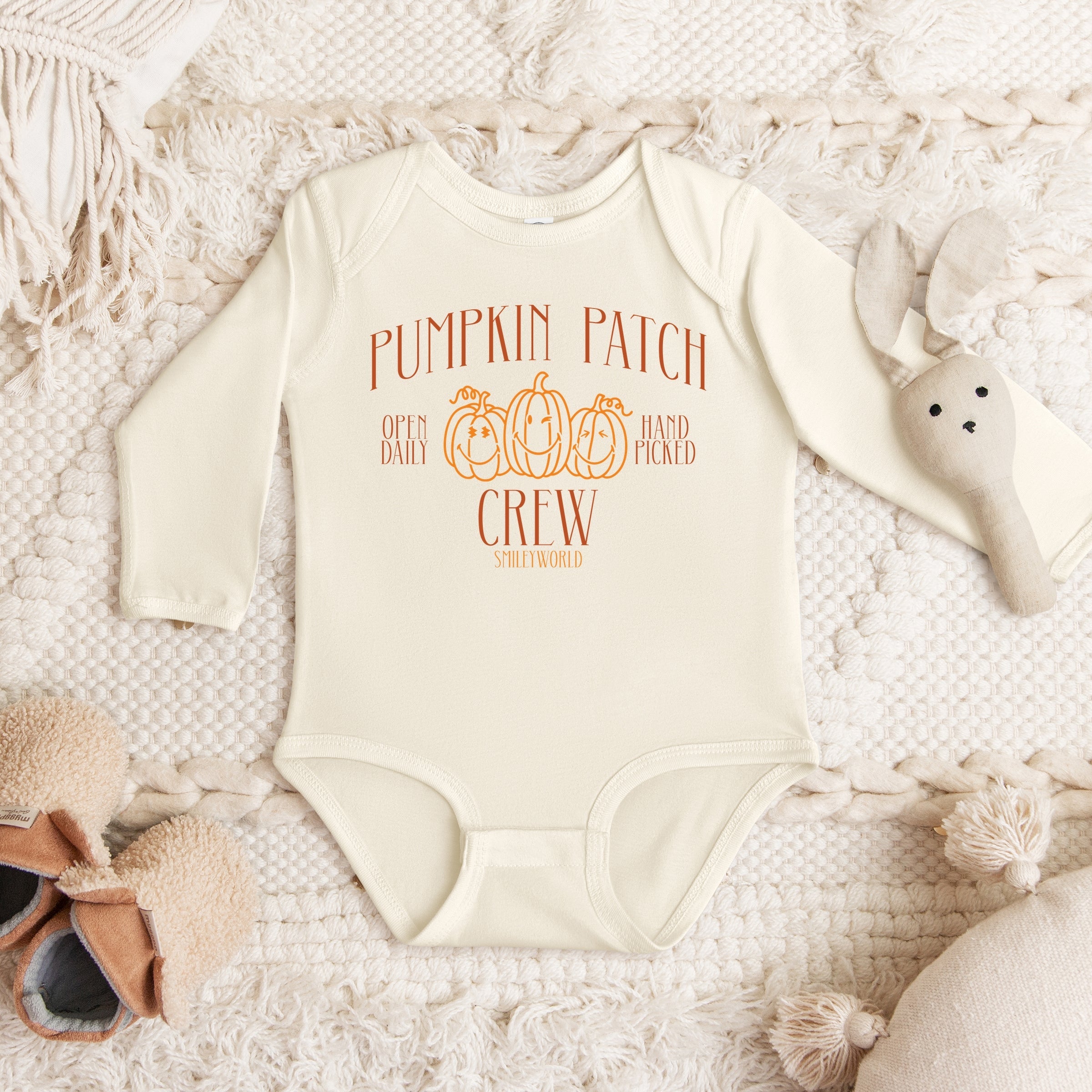 SmileyWorld Pumpkin Patch Crew - Baby Long Sleeve Bodysuit