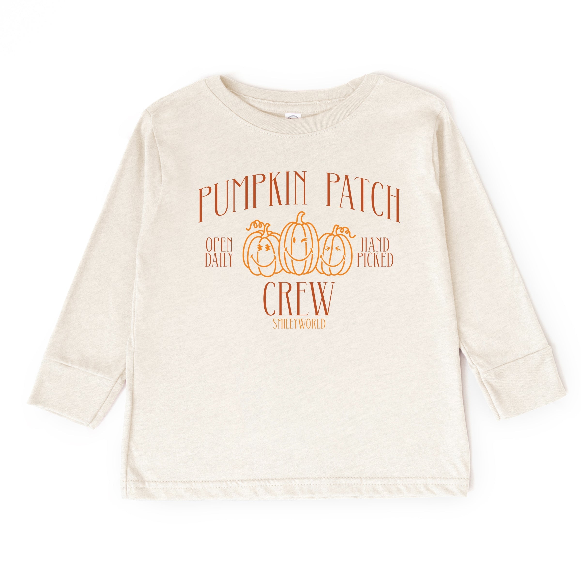 SmileyWorld Pumpkin Patch Crew - Toddler Long Sleeve Graphic Tee and Youth Long Sleeve Graphic T-Shirt