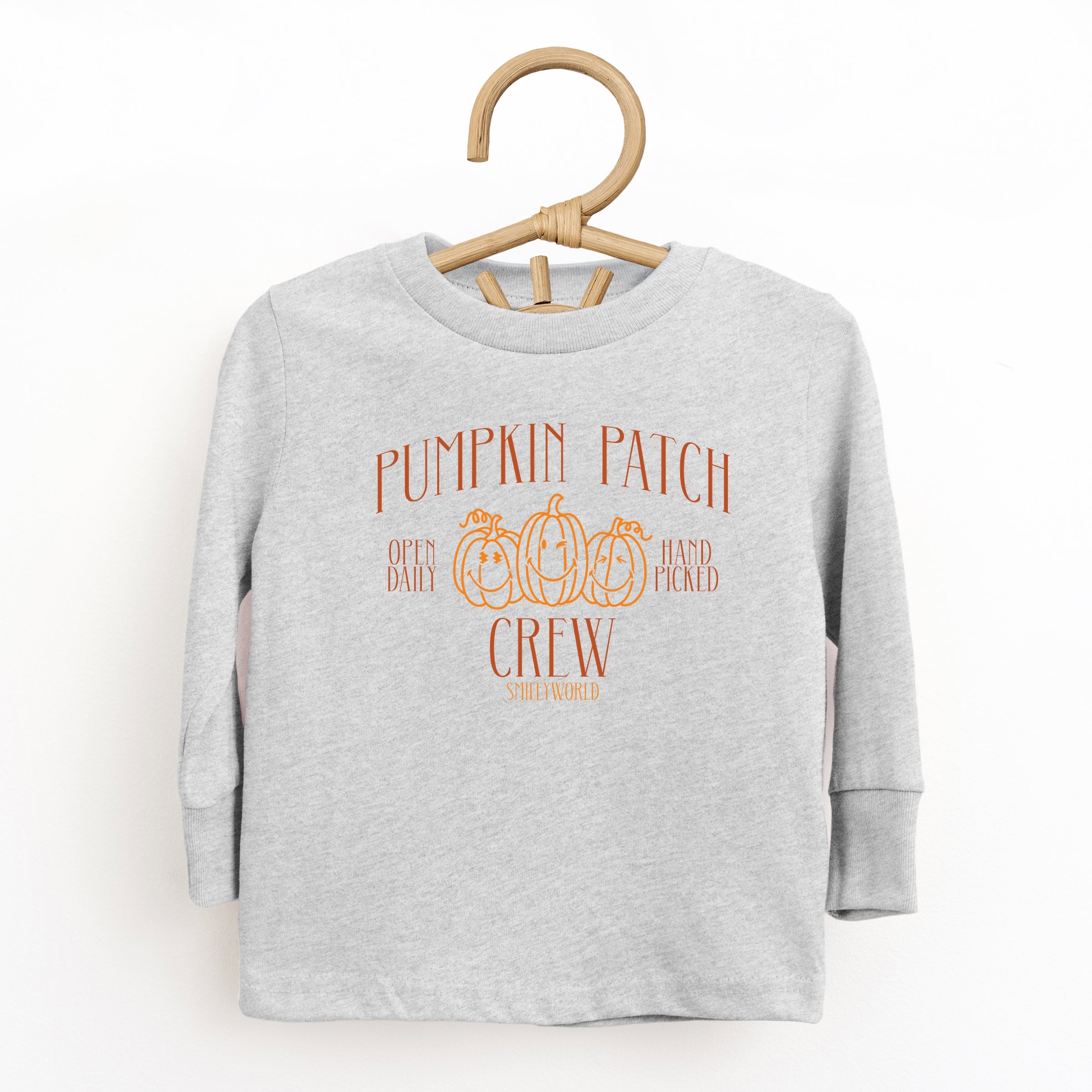 SmileyWorld Pumpkin Patch Crew - Toddler Long Sleeve Graphic Tee and Youth Long Sleeve Graphic T-Shirt