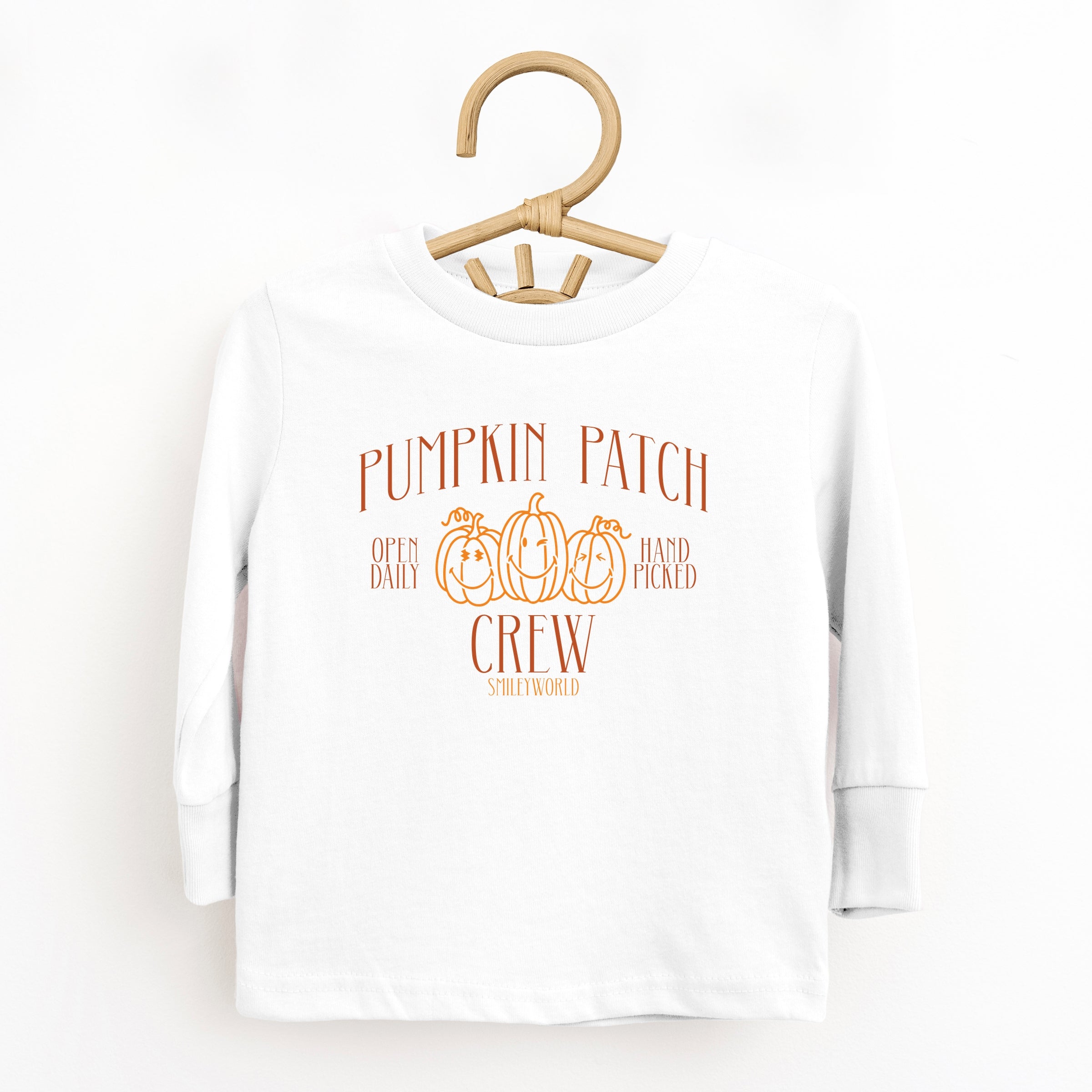 SmileyWorld Pumpkin Patch Crew - Toddler Long Sleeve Graphic Tee and Youth Long Sleeve Graphic T-Shirt