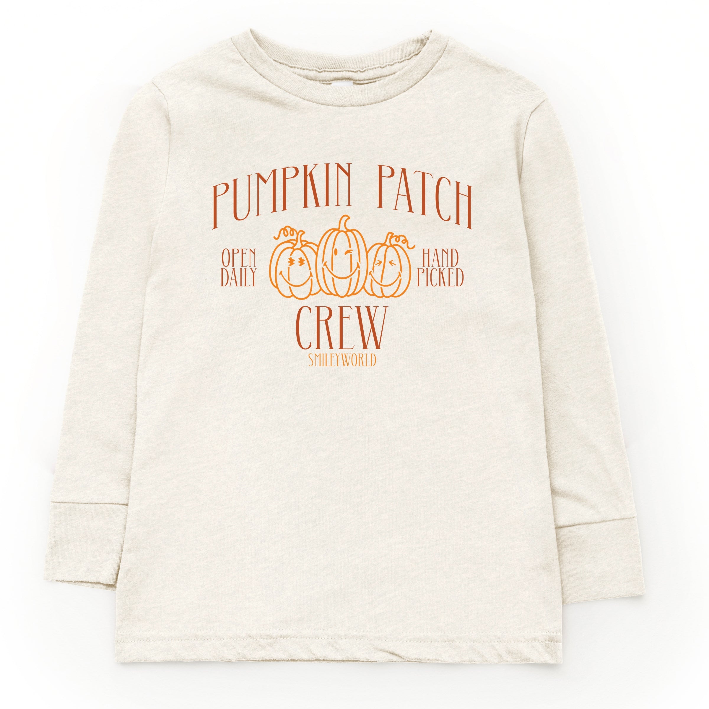 SmileyWorld Pumpkin Patch Crew - Toddler Long Sleeve Graphic Tee and Youth Long Sleeve Graphic T-Shirt