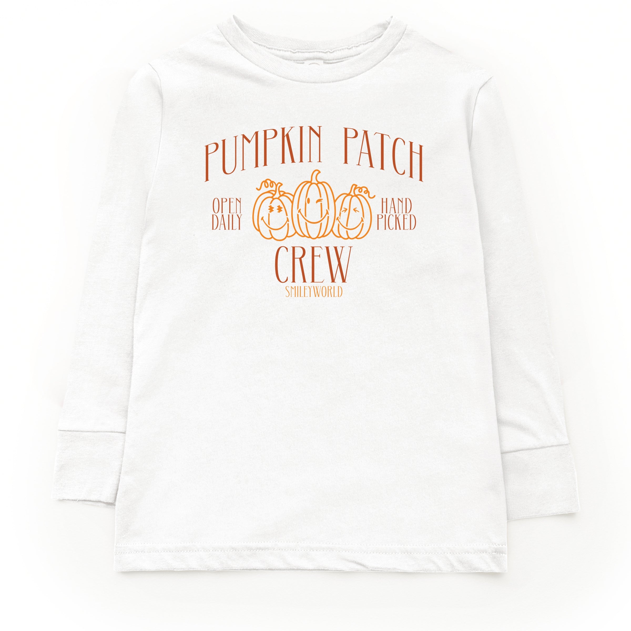 SmileyWorld Pumpkin Patch Crew - Toddler Long Sleeve Graphic Tee and Youth Long Sleeve Graphic T-Shirt