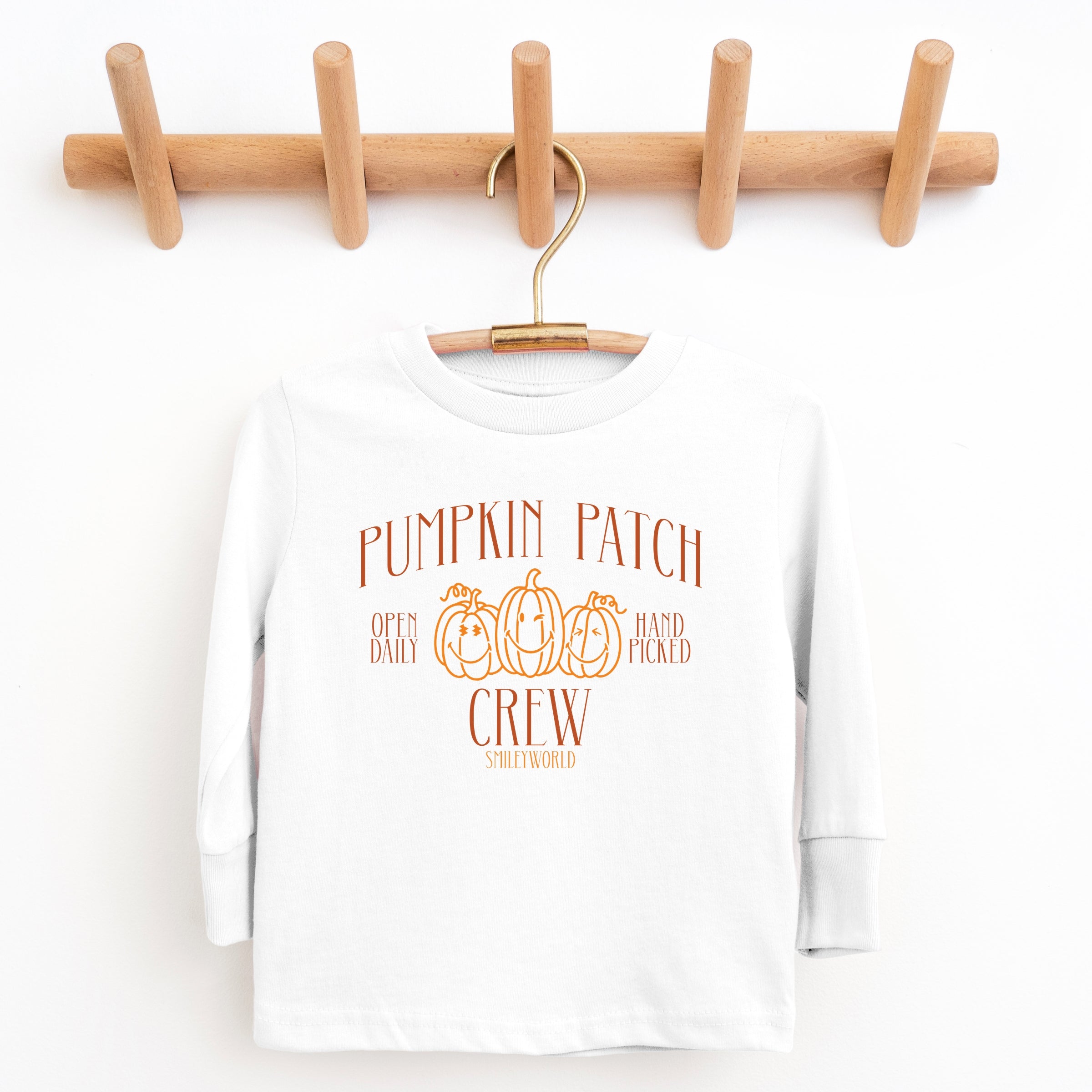 SmileyWorld Pumpkin Patch Crew - Toddler Long Sleeve Graphic Tee and Youth Long Sleeve Graphic T-Shirt