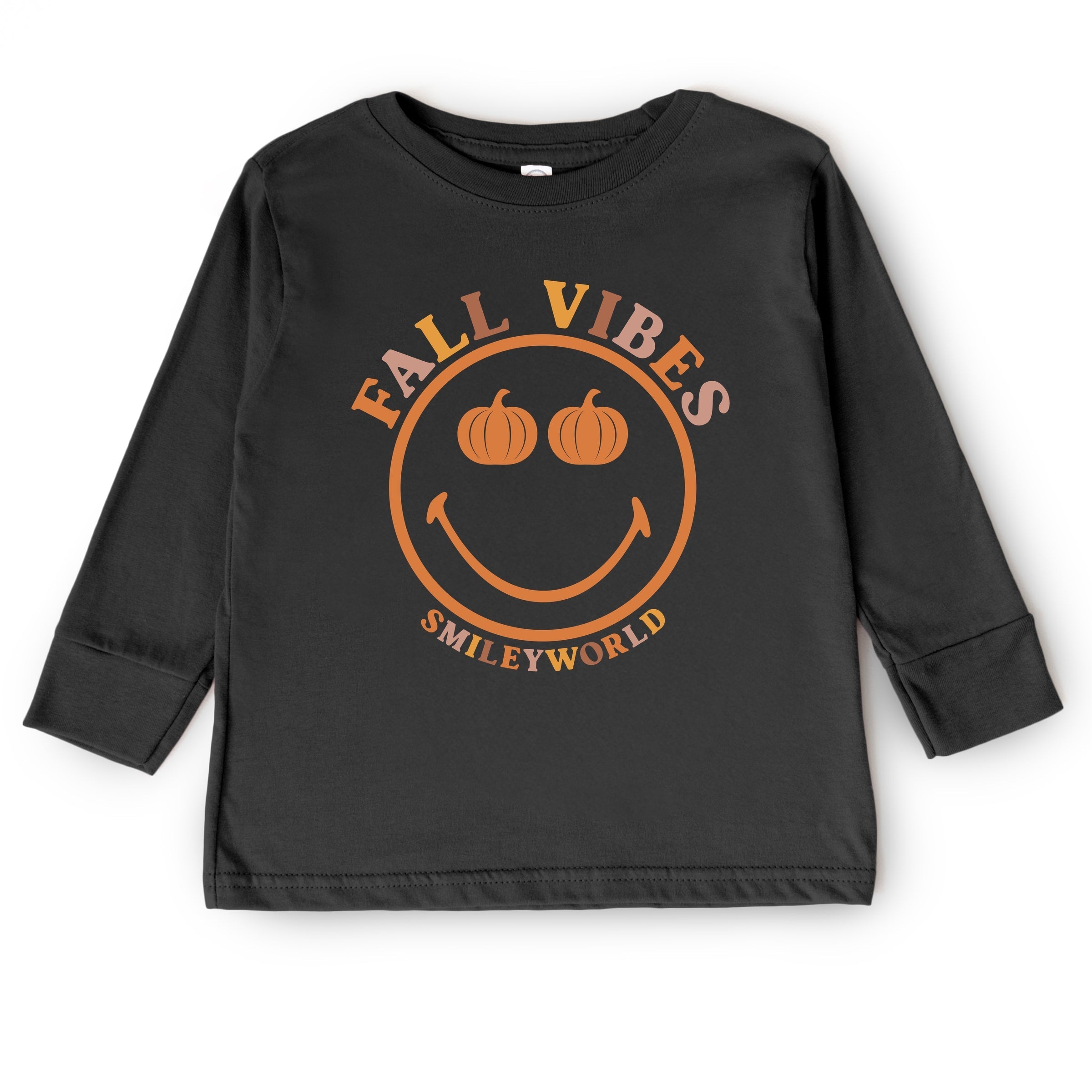 SmileyWorld Fall Vibes - Toddler Long Sleeve Graphic Tee and Youth Long Sleeve Graphic T-Shirt