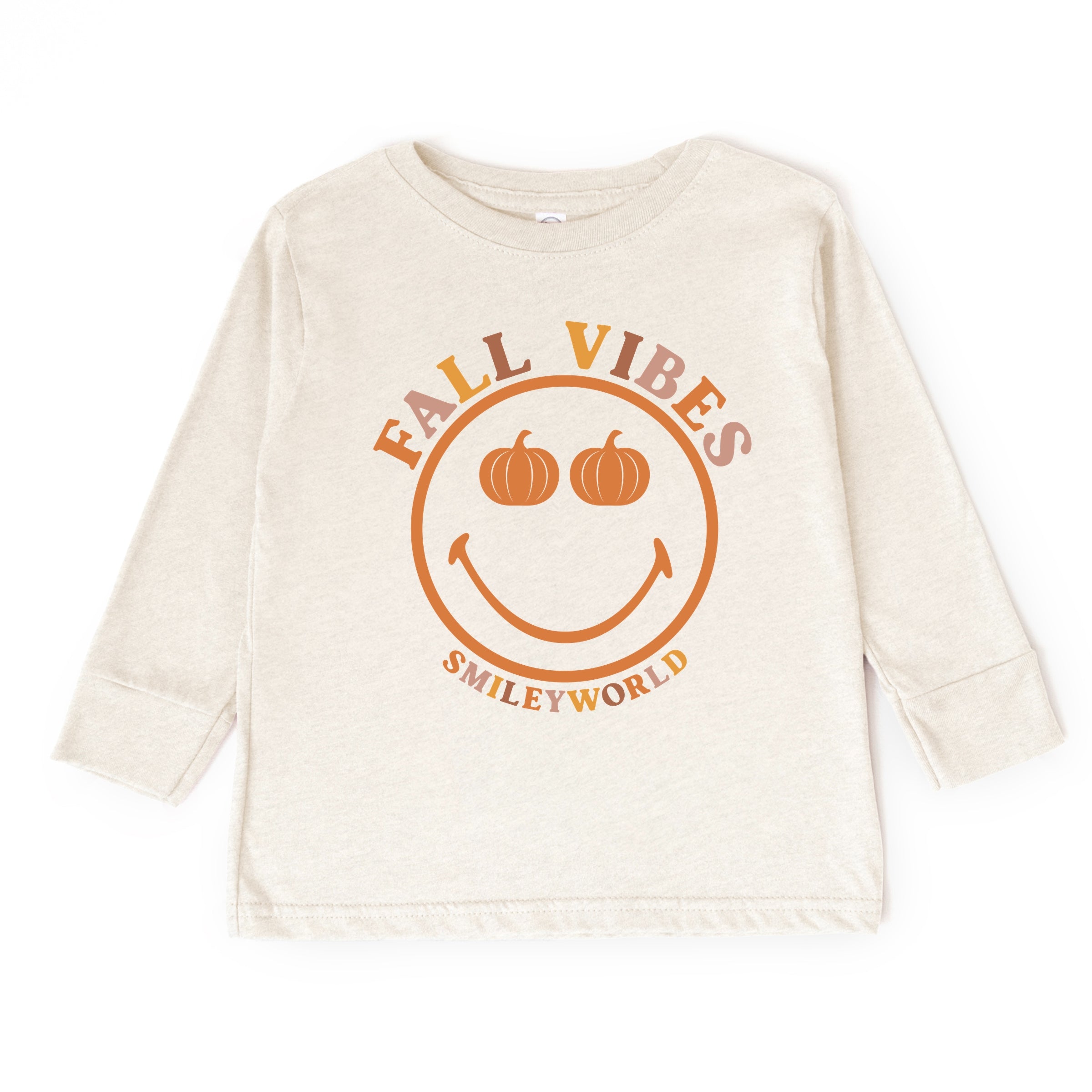 SmileyWorld Fall Vibes - Toddler Long Sleeve Graphic Tee and Youth Long Sleeve Graphic T-Shirt