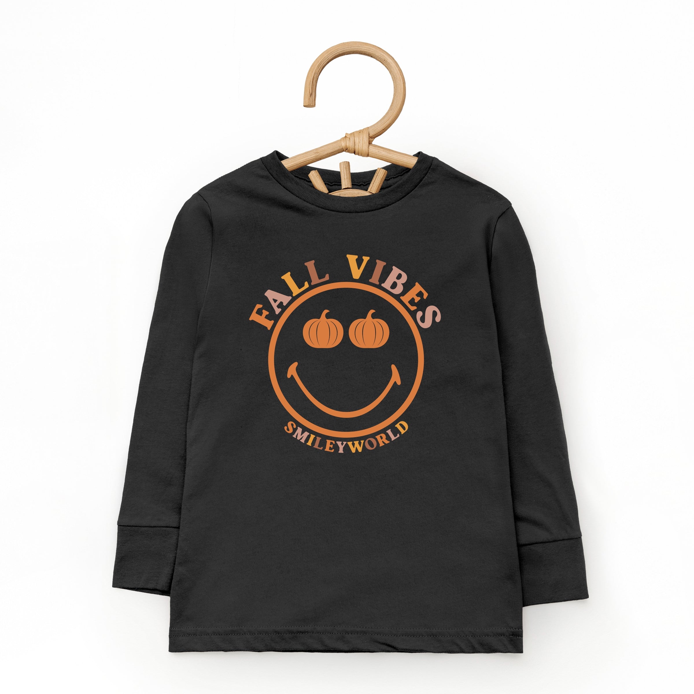 SmileyWorld Fall Vibes - Toddler Long Sleeve Graphic Tee and Youth Long Sleeve Graphic T-Shirt