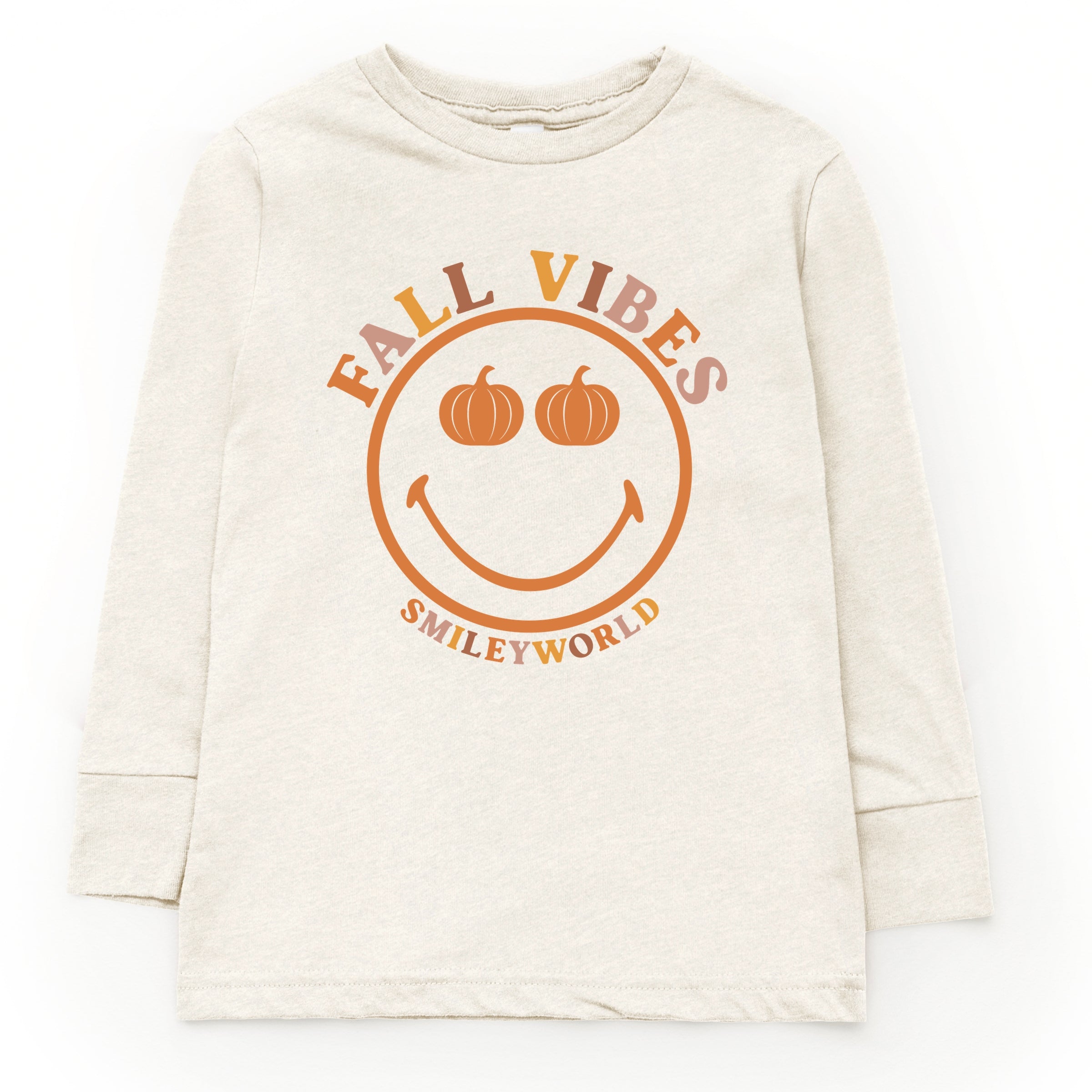 SmileyWorld Fall Vibes - Toddler Long Sleeve Graphic Tee and Youth Long Sleeve Graphic T-Shirt
