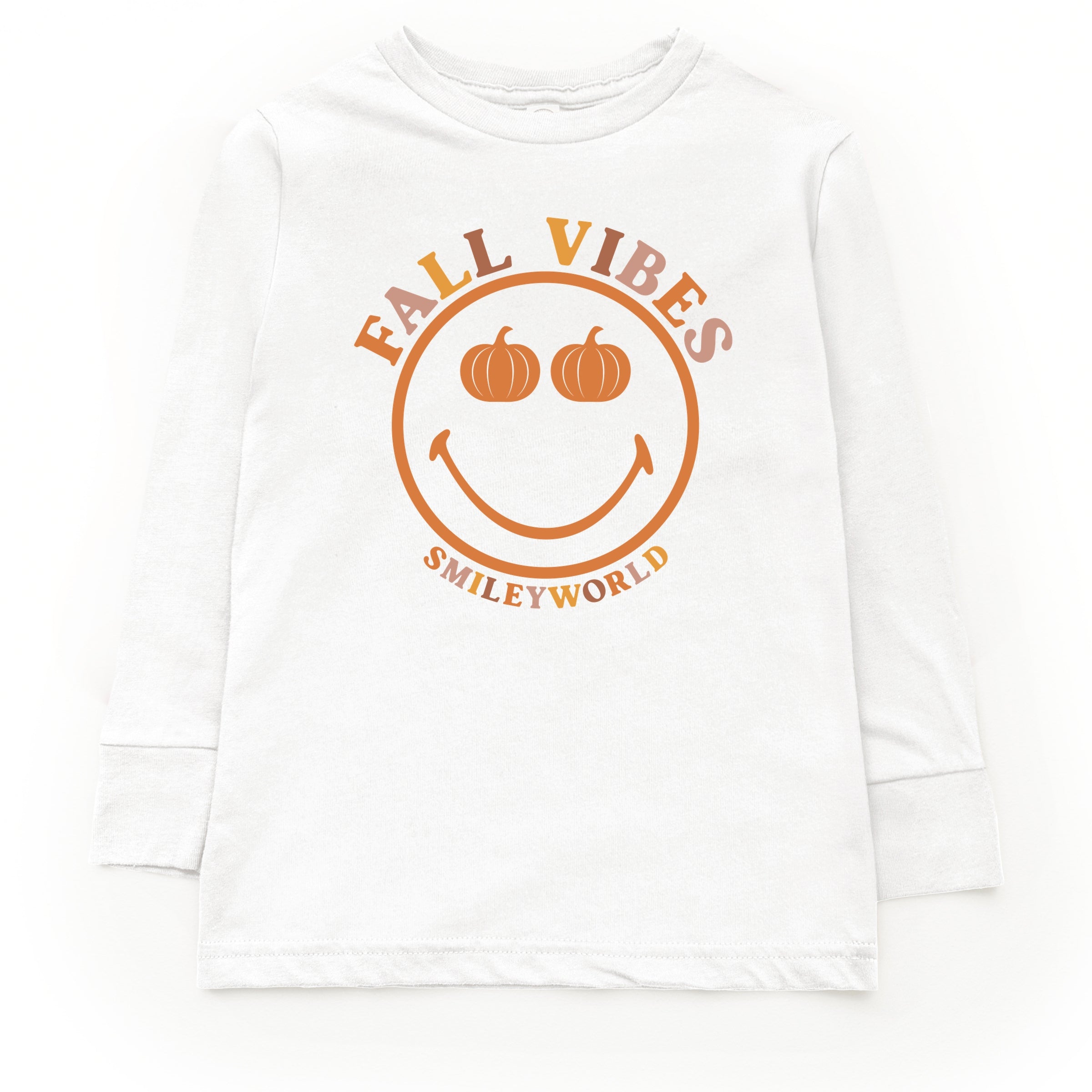 SmileyWorld Fall Vibes - Toddler Long Sleeve Graphic Tee and Youth Long Sleeve Graphic T-Shirt