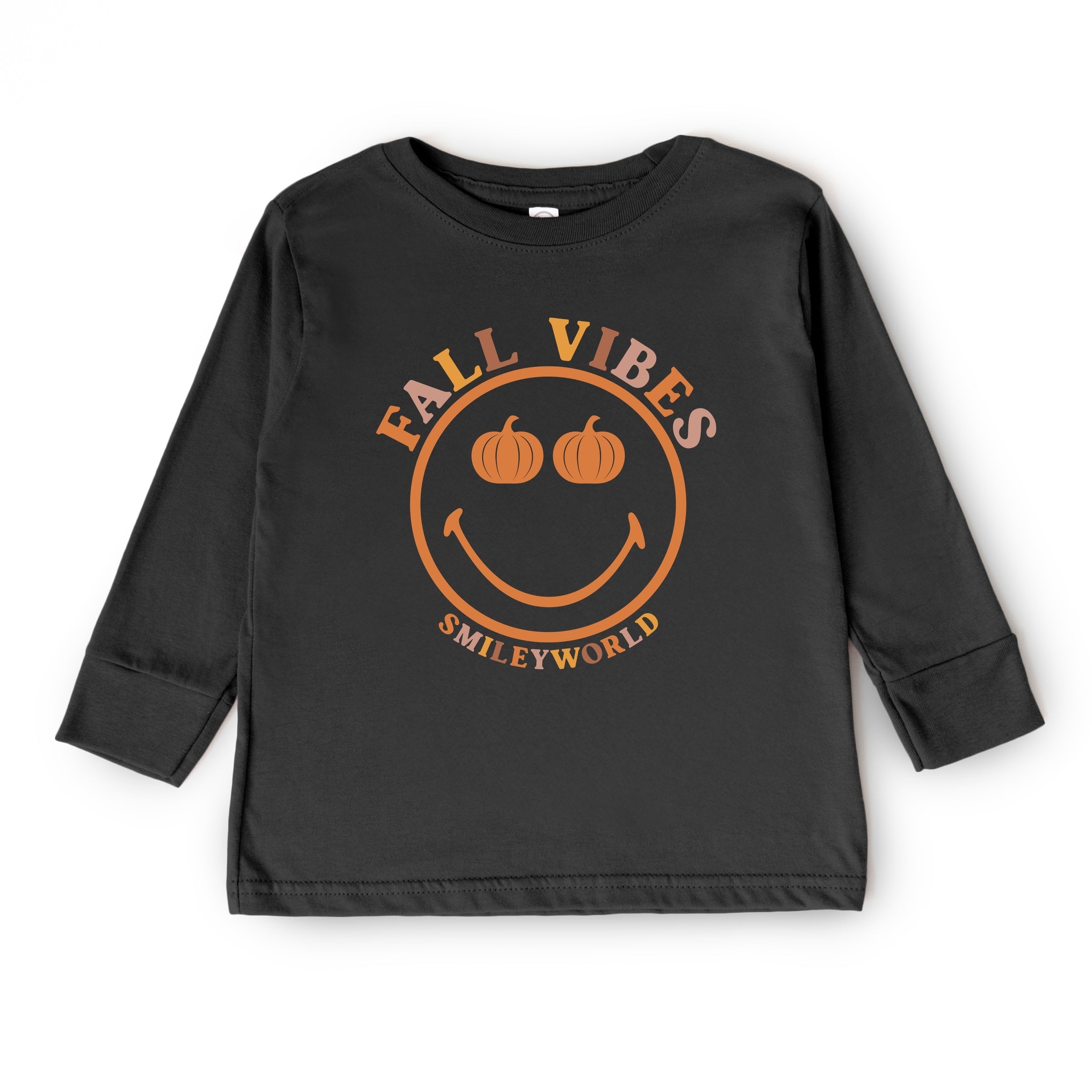 SmileyWorld Fall Vibes - Toddler Long Sleeve Graphic Tee and Youth Long Sleeve Graphic T-Shirt