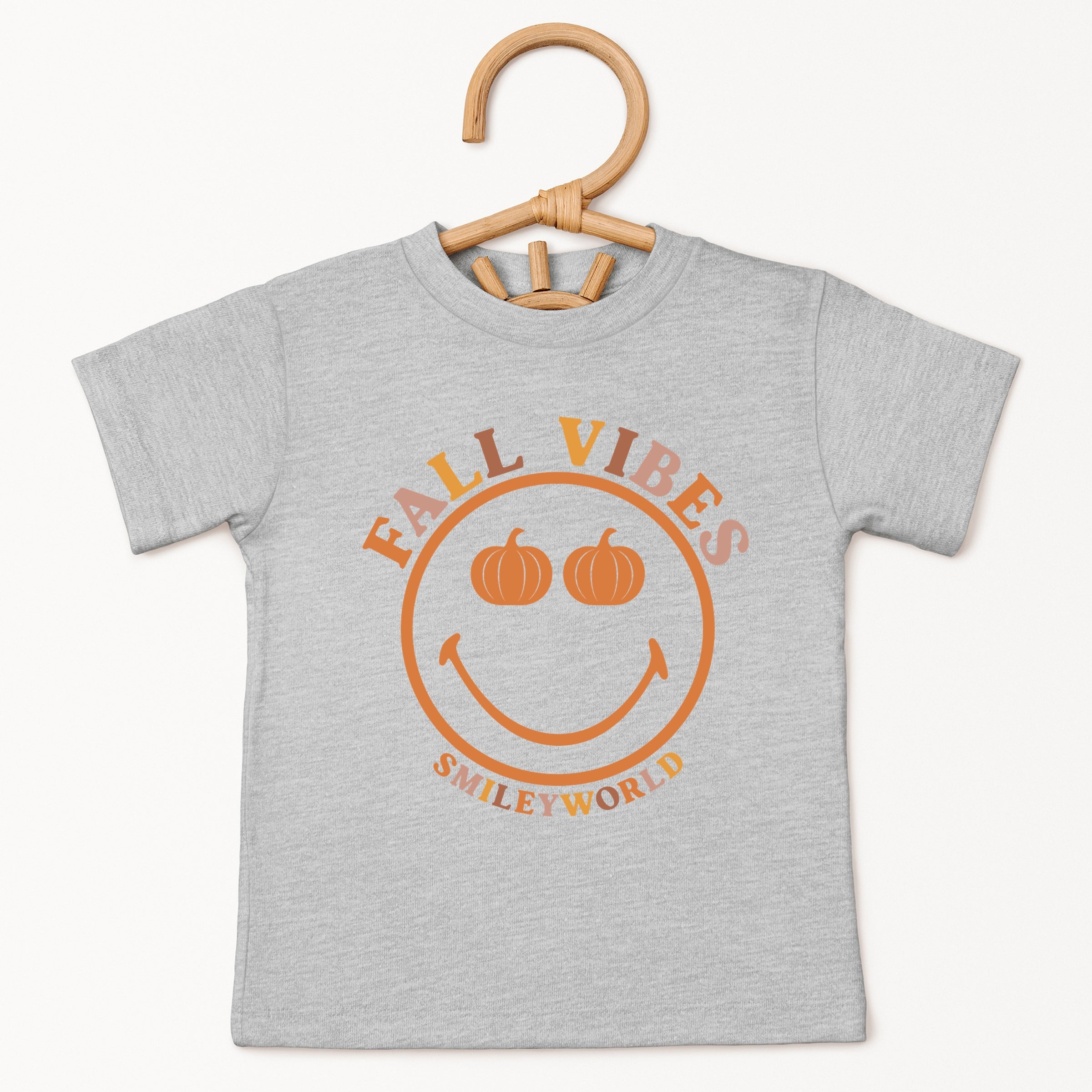 SmileyWorld Fall Vibes - Youth Short Sleeve Graphic T-Shirt and Toddler Short Sleeve Graphic T-Shirt