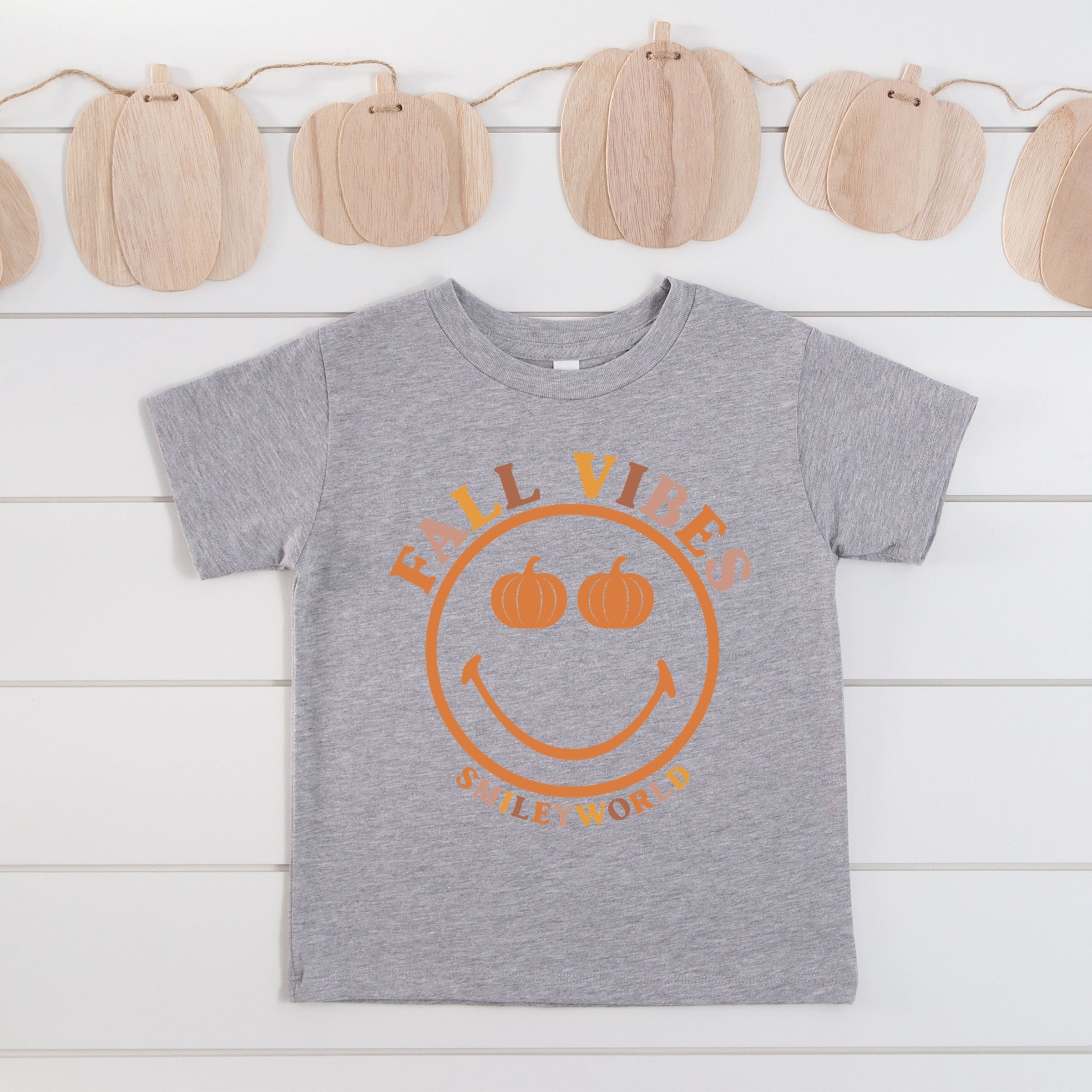 SmileyWorld Fall Vibes - Youth Short Sleeve Graphic T-Shirt and Toddler Short Sleeve Graphic T-Shirt