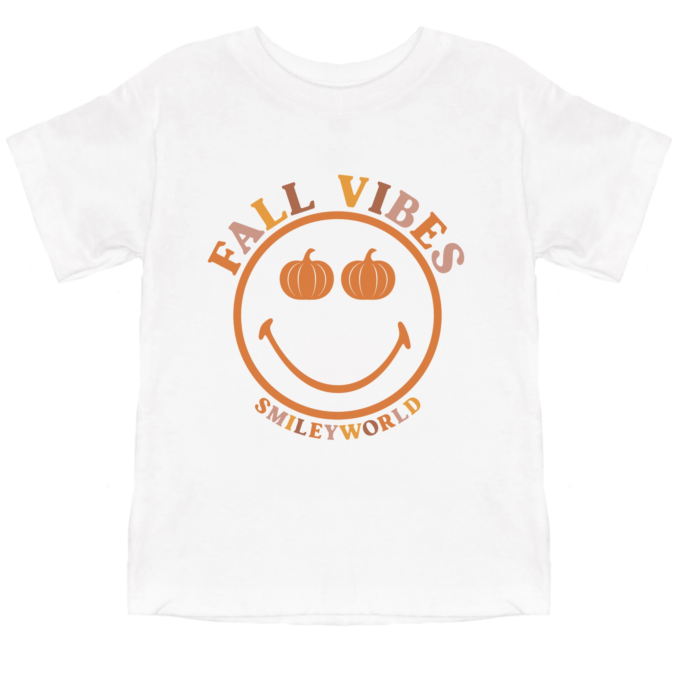 SmileyWorld Fall Vibes - Youth Short Sleeve Graphic T-Shirt and Toddler Short Sleeve Graphic T-Shirt