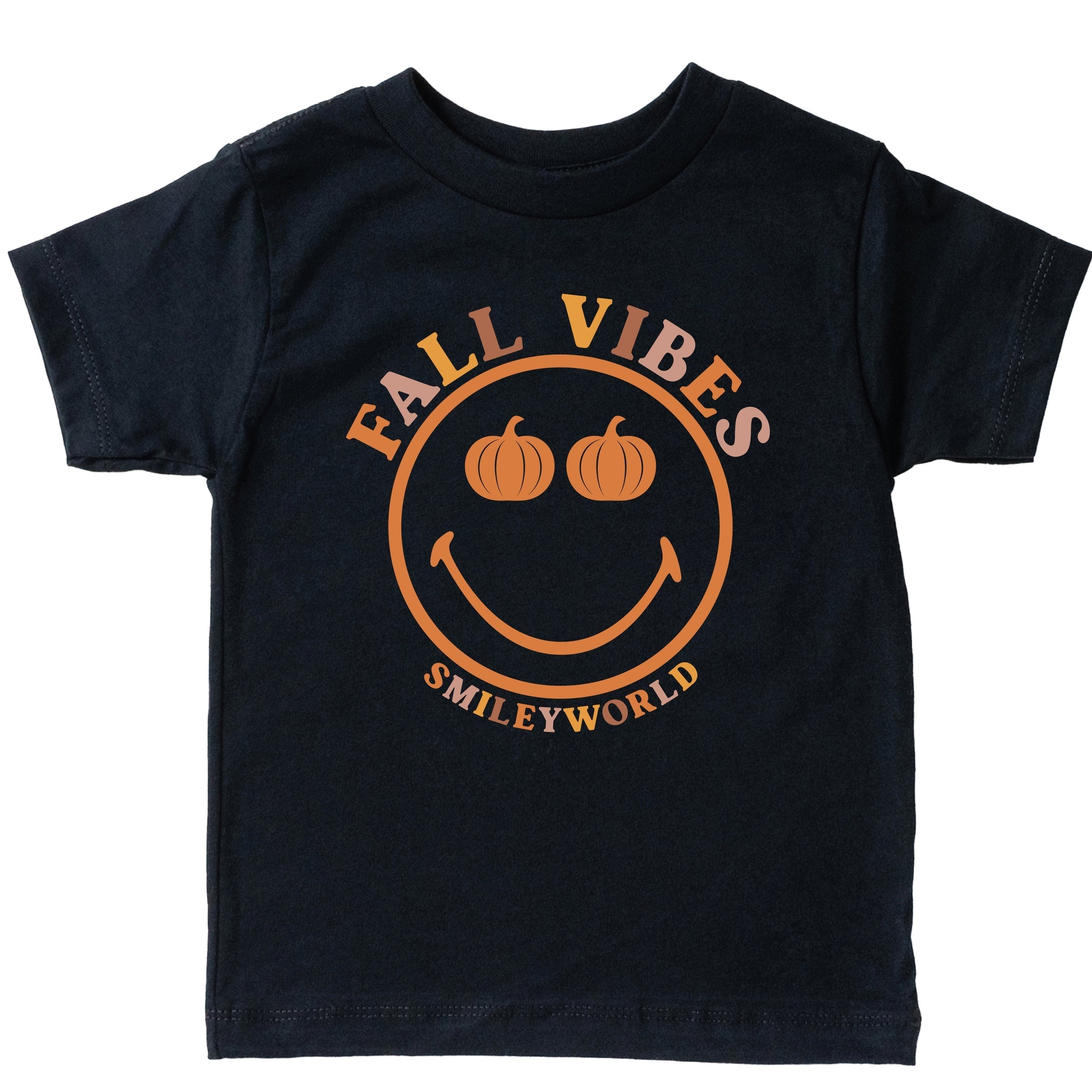 SmileyWorld Fall Vibes - Youth Short Sleeve Graphic T-Shirt and Toddler Short Sleeve Graphic T-Shirt