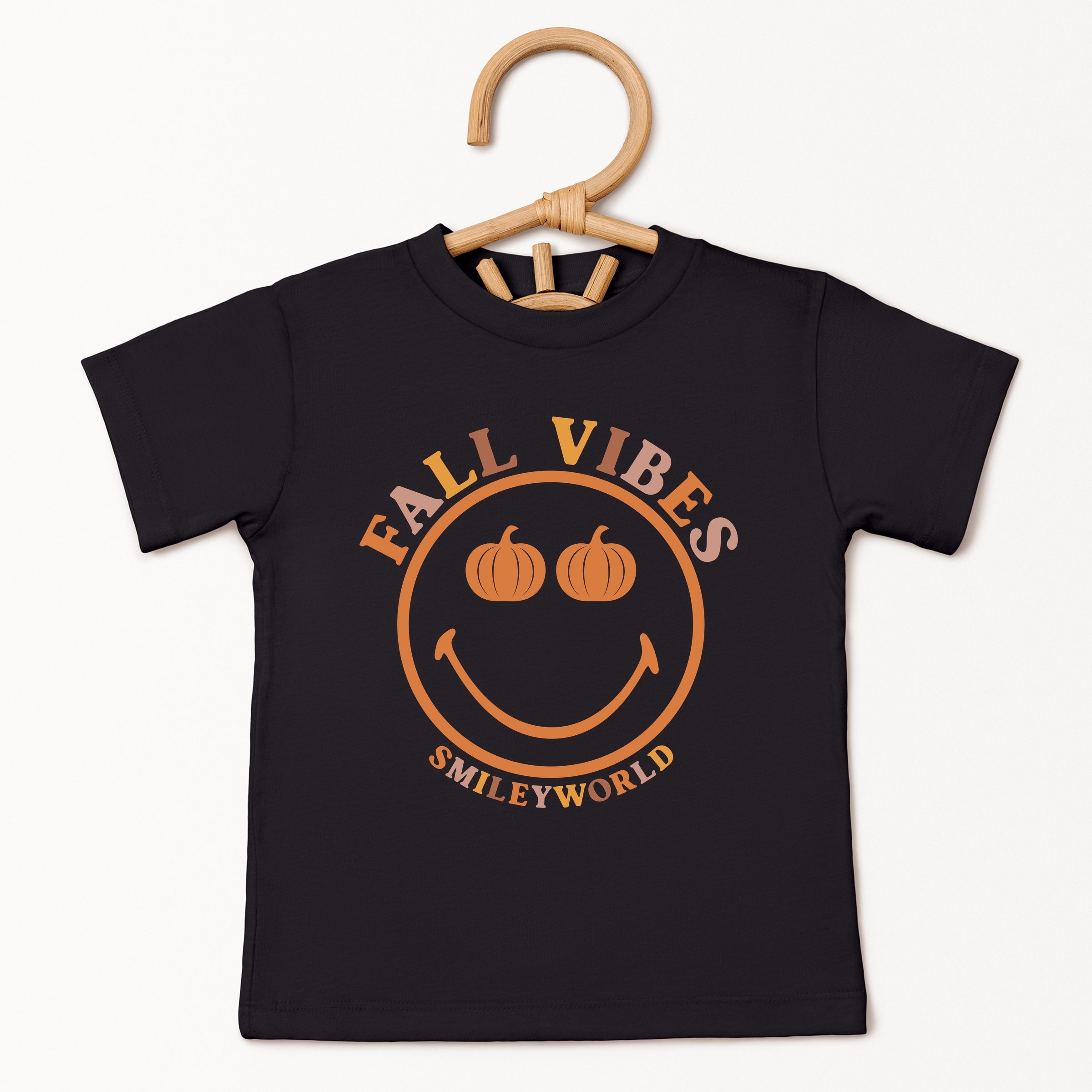 SmileyWorld Fall Vibes - Youth Short Sleeve Graphic T-Shirt and Toddler Short Sleeve Graphic T-Shirt