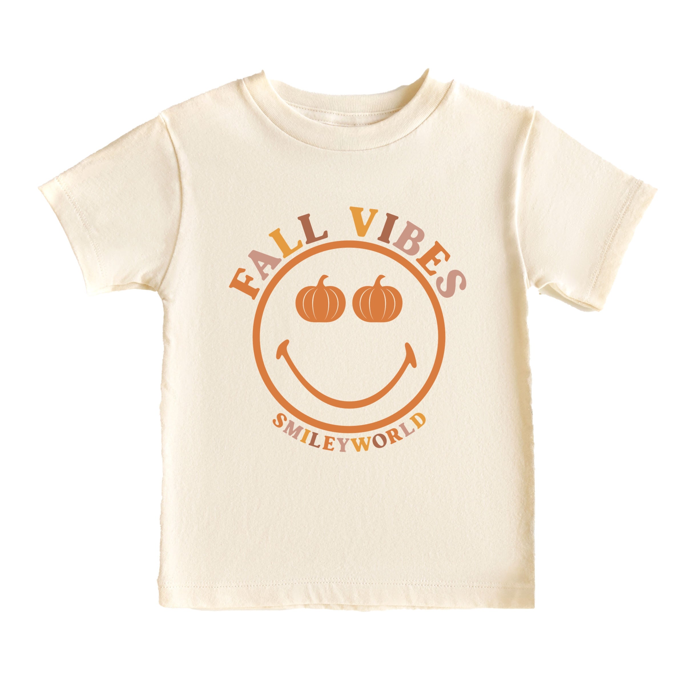 SmileyWorld Fall Vibes - Youth Short Sleeve Graphic T-Shirt and Toddler Short Sleeve Graphic T-Shirt