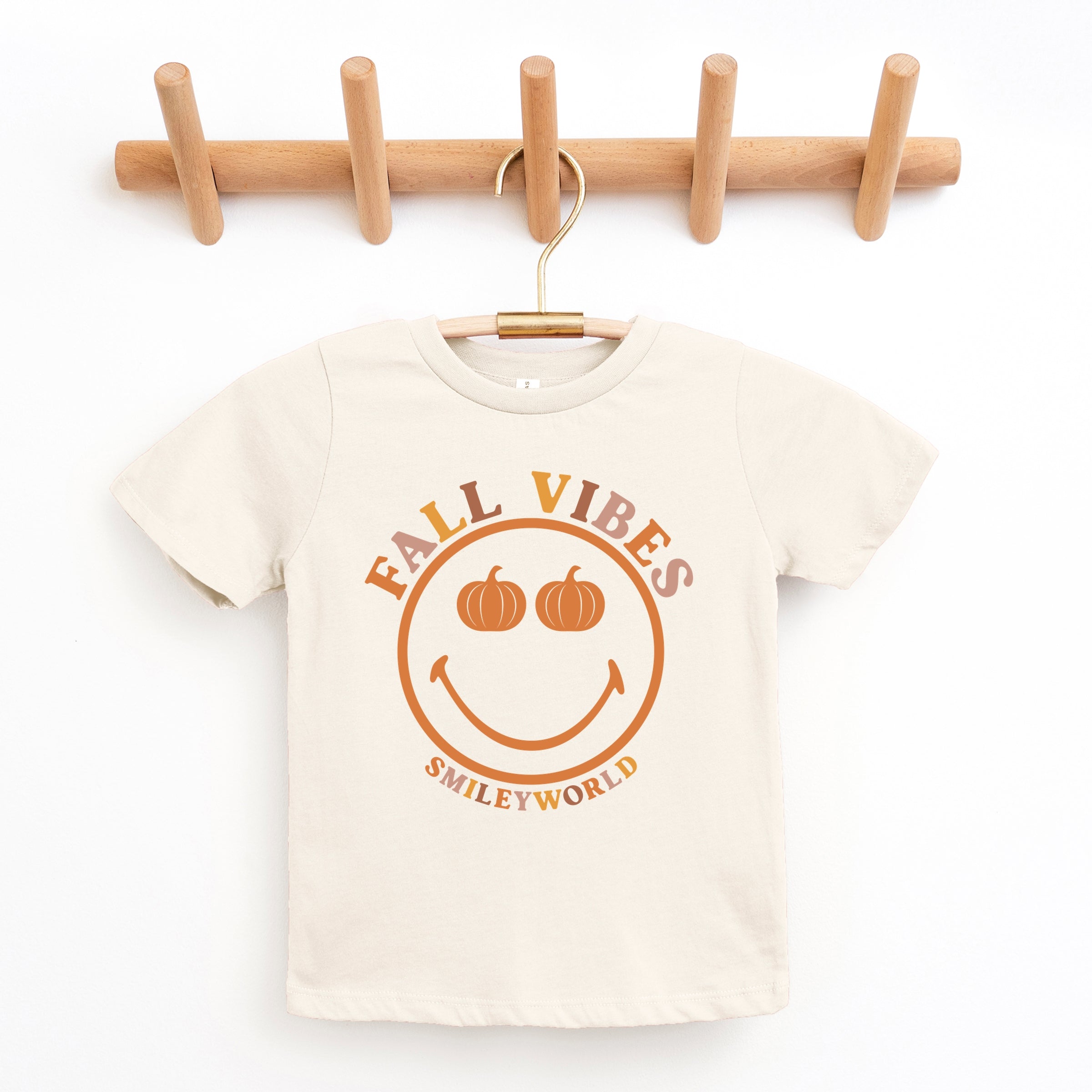 SmileyWorld Fall Vibes - Youth Short Sleeve Graphic T-Shirt and Toddler Short Sleeve Graphic T-Shirt
