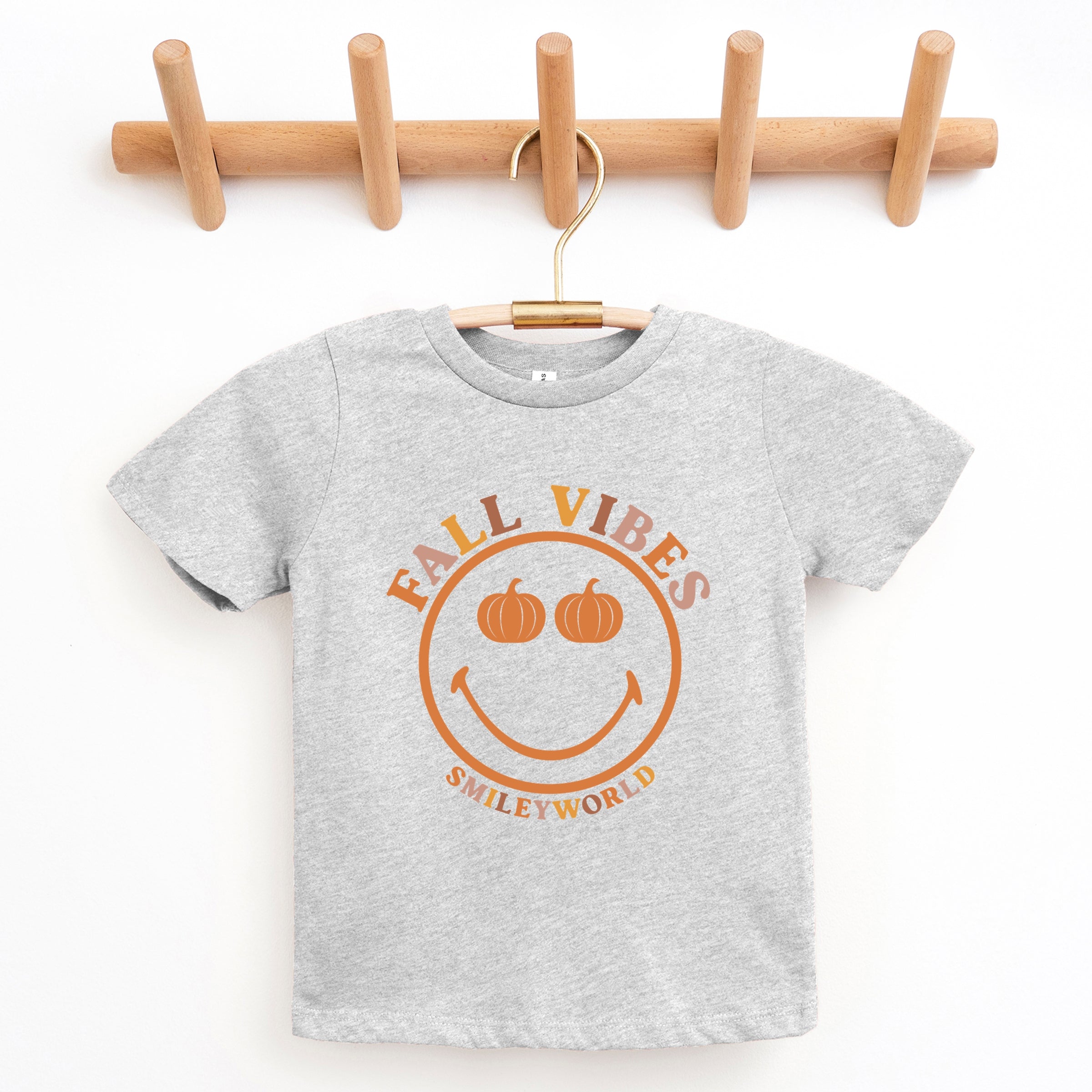 SmileyWorld Fall Vibes - Youth Short Sleeve Graphic T-Shirt and Toddler Short Sleeve Graphic T-Shirt