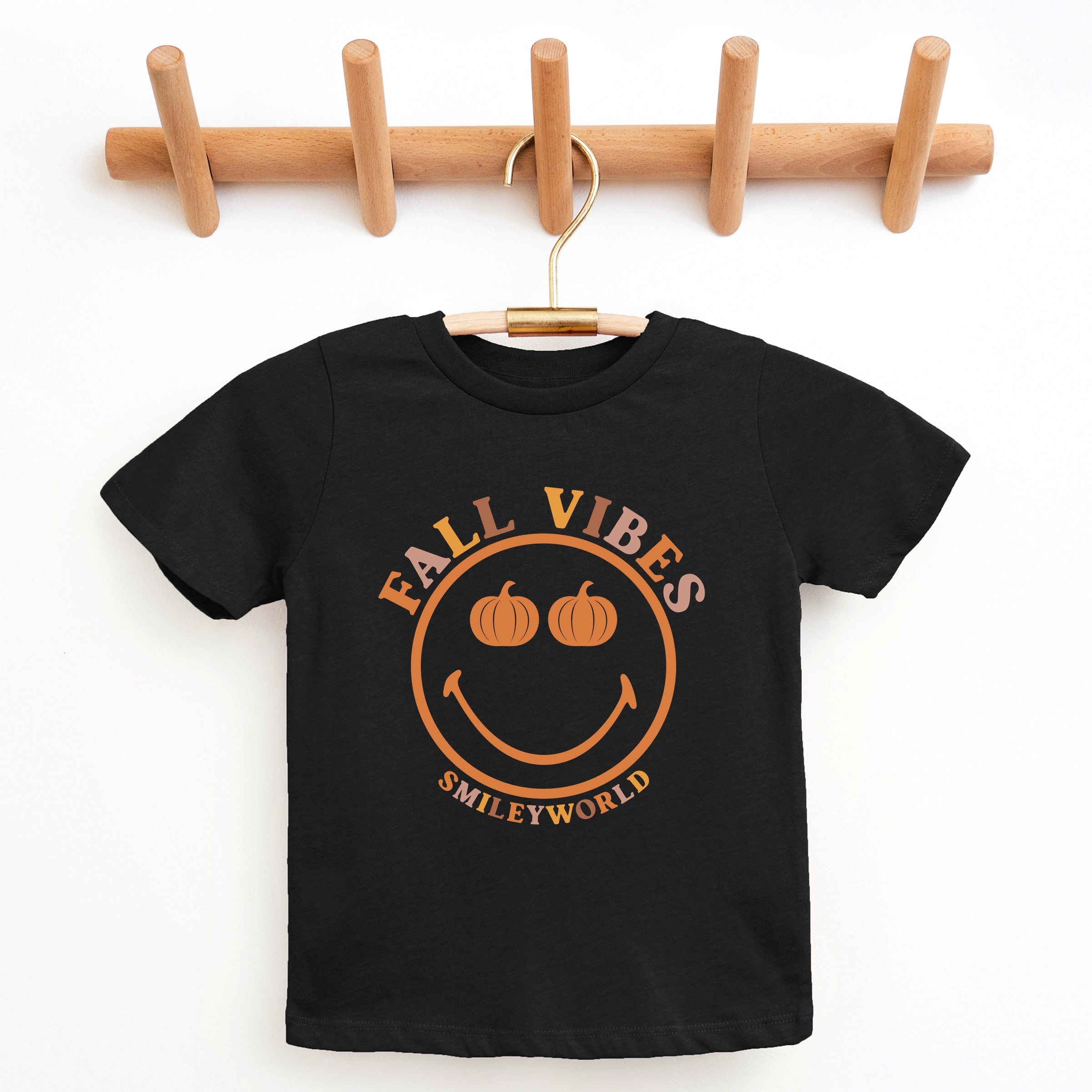 SmileyWorld Fall Vibes - Youth Short Sleeve Graphic T-Shirt and Toddler Short Sleeve Graphic T-Shirt