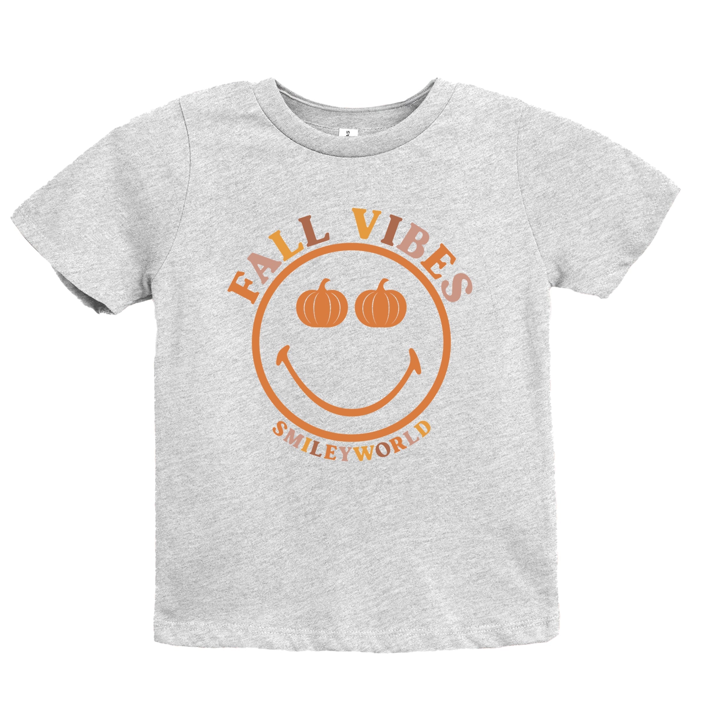 SmileyWorld Fall Vibes - Youth Short Sleeve Graphic T-Shirt and Toddler Short Sleeve Graphic T-Shirt