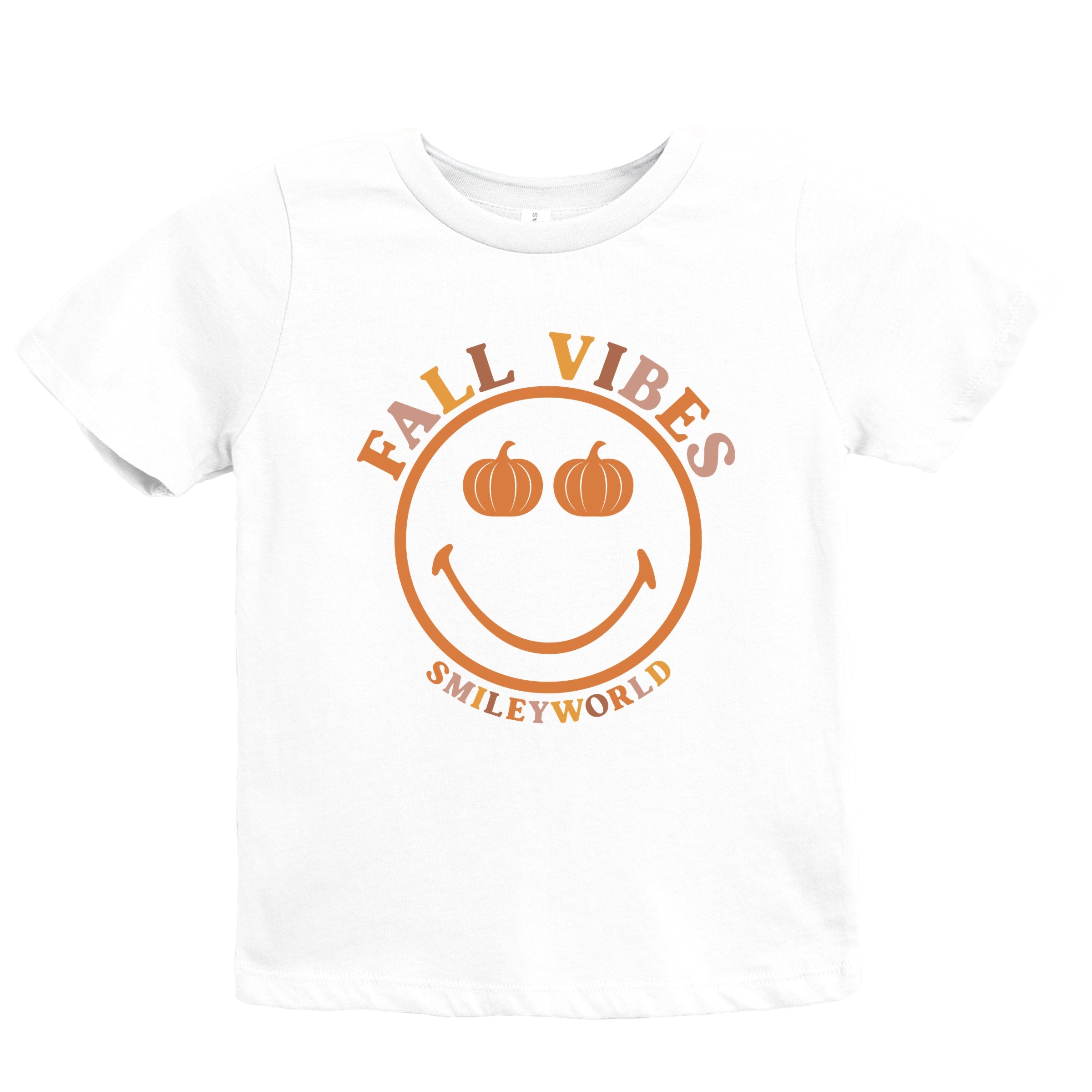 SmileyWorld Fall Vibes - Youth Short Sleeve Graphic T-Shirt and Toddler Short Sleeve Graphic T-Shirt