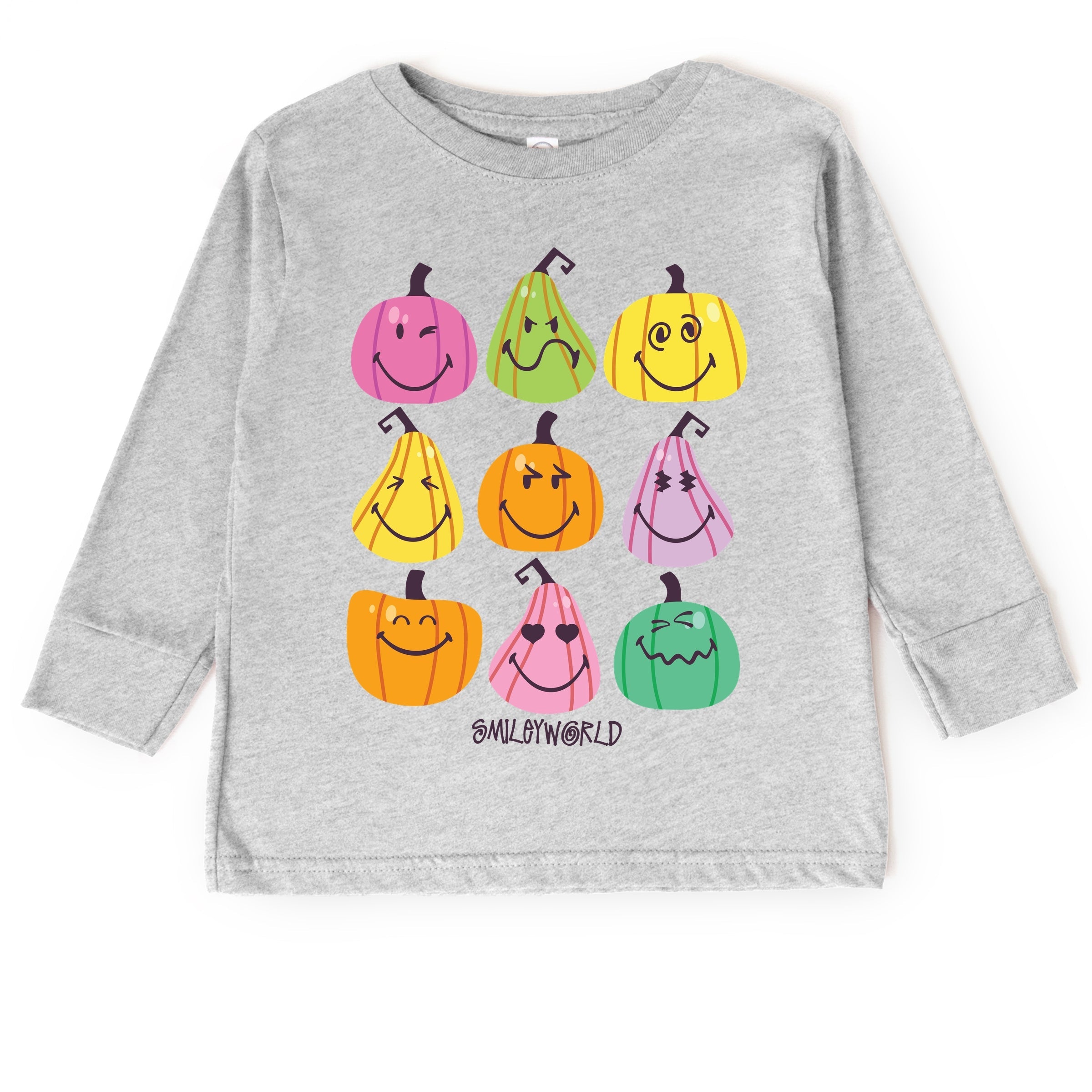 SmileyWorld Bright Pumpkins Chart - Youth Long Sleeve Tee and Toddler Long Sleeve Tee