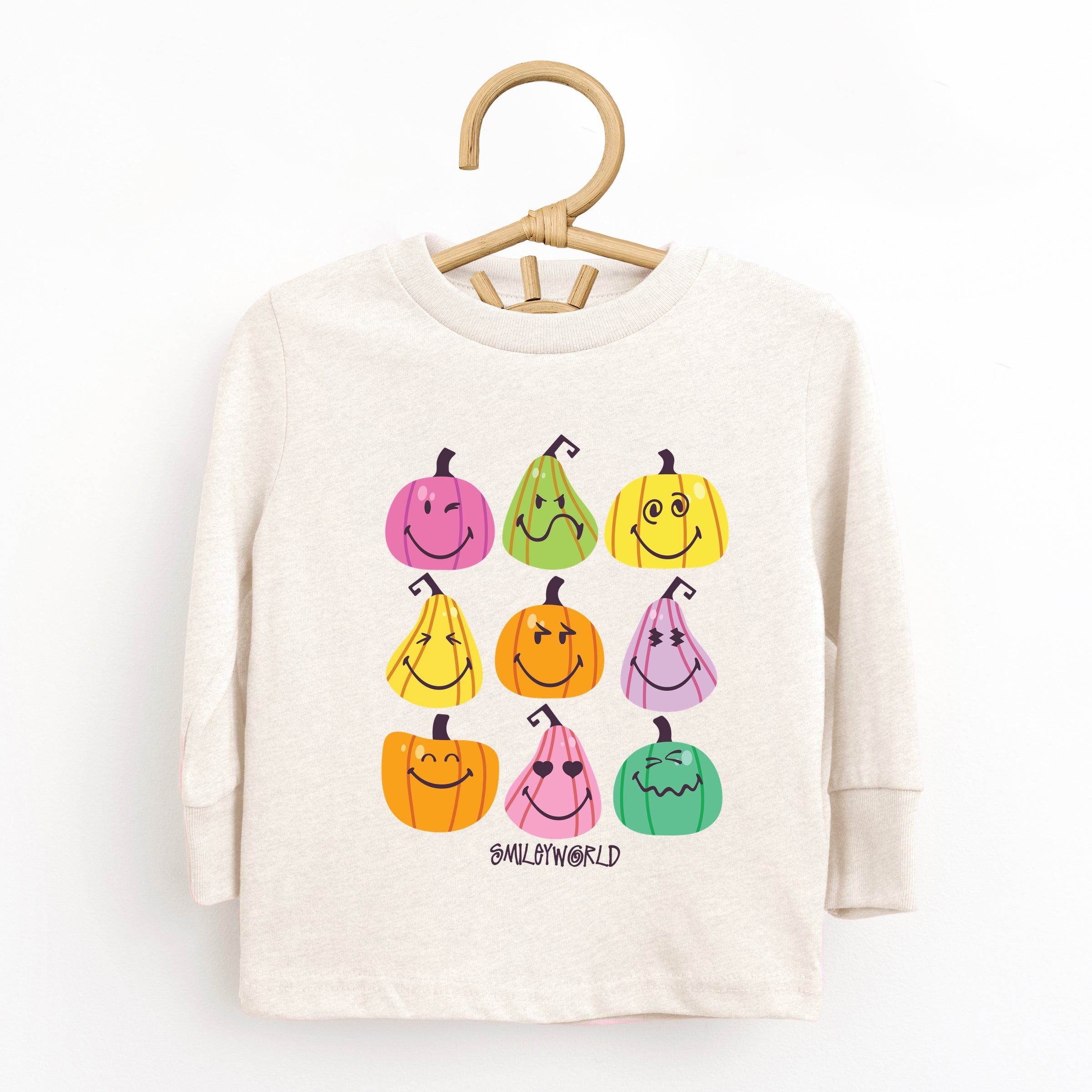 SmileyWorld Bright Pumpkins Chart - Youth Long Sleeve Tee and Toddler Long Sleeve Tee