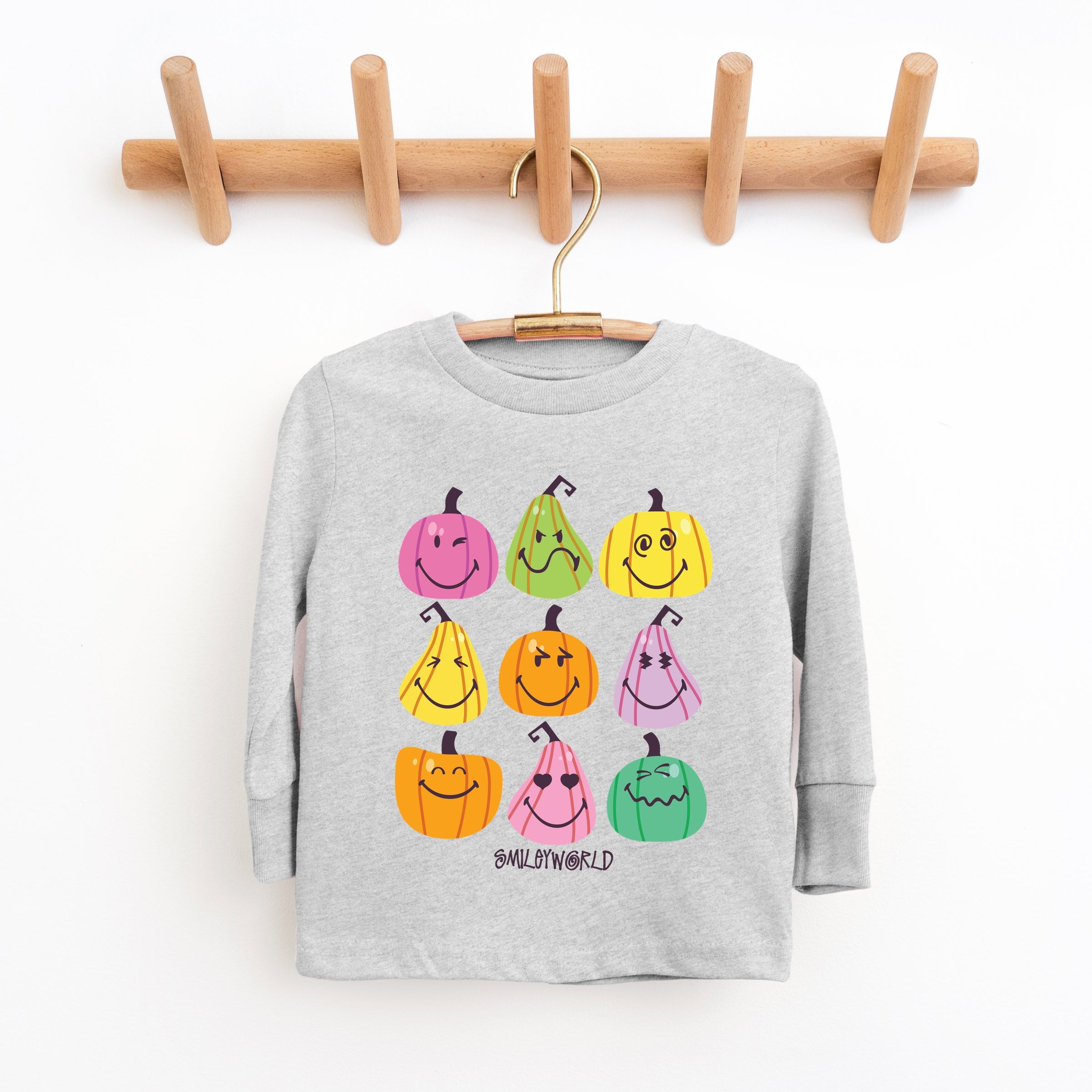 SmileyWorld Bright Pumpkins Chart - Youth Long Sleeve Tee and Toddler Long Sleeve Tee