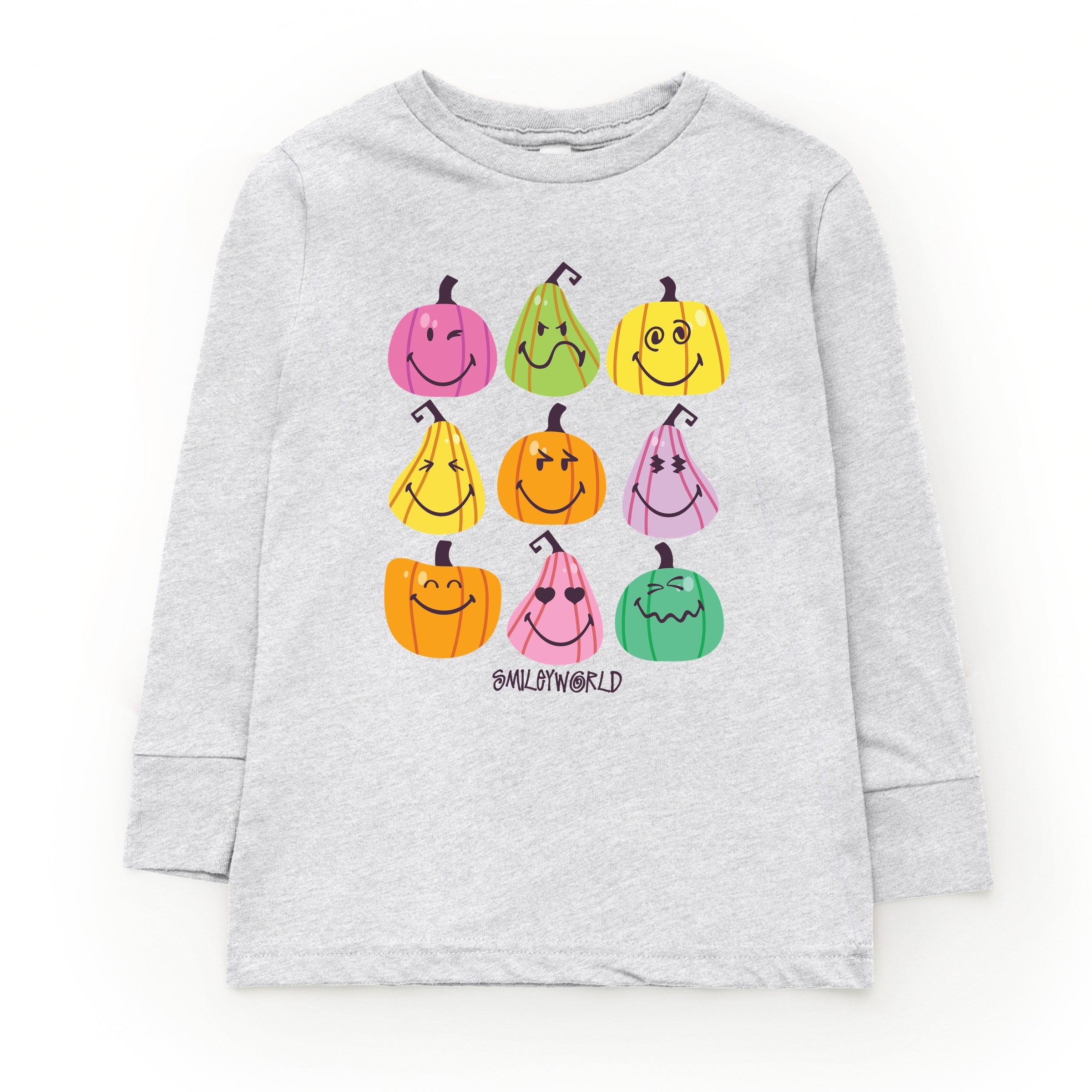 SmileyWorld Bright Pumpkins Chart - Youth Long Sleeve Tee and Toddler Long Sleeve Tee