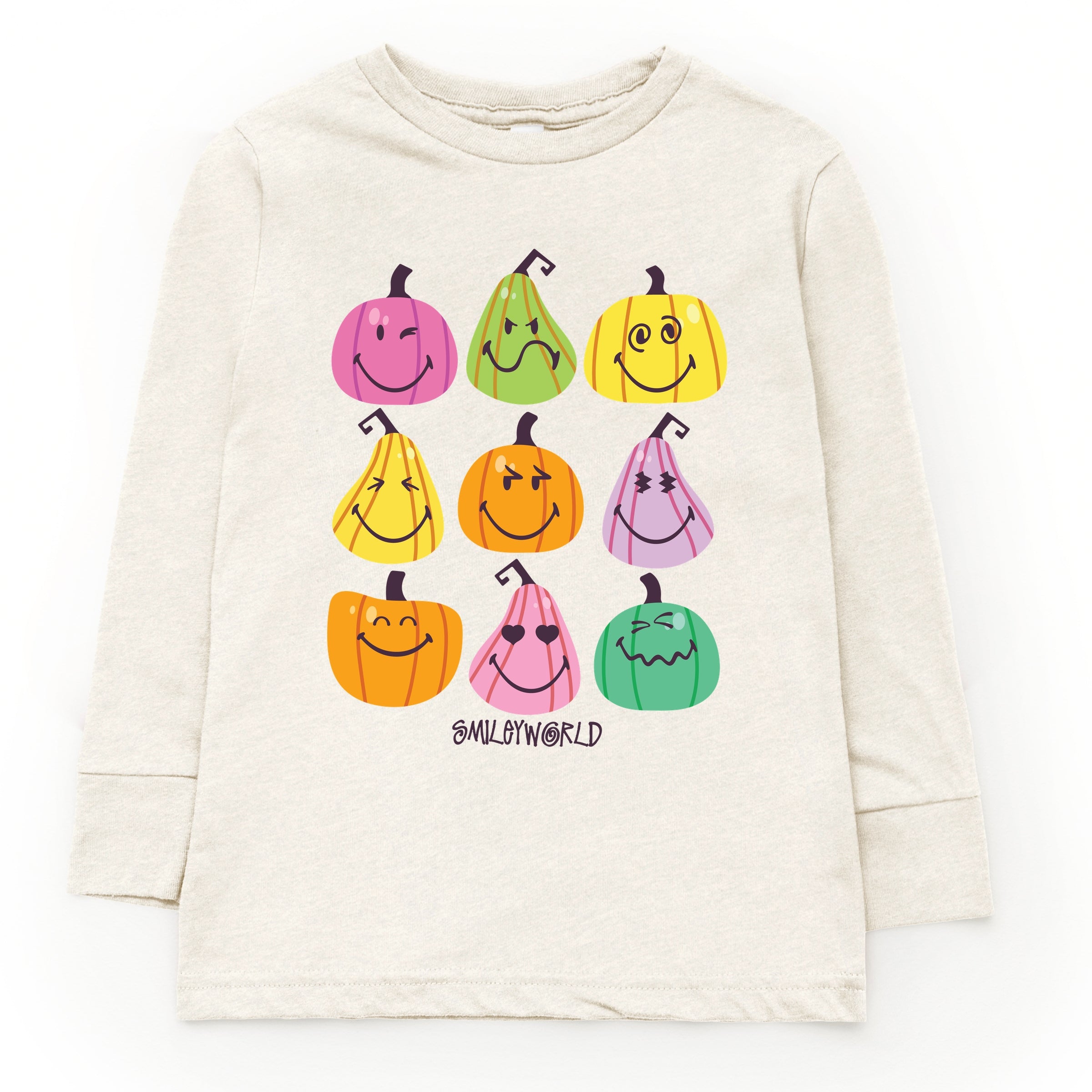 SmileyWorld Bright Pumpkins Chart - Youth Long Sleeve Tee and Toddler Long Sleeve Tee