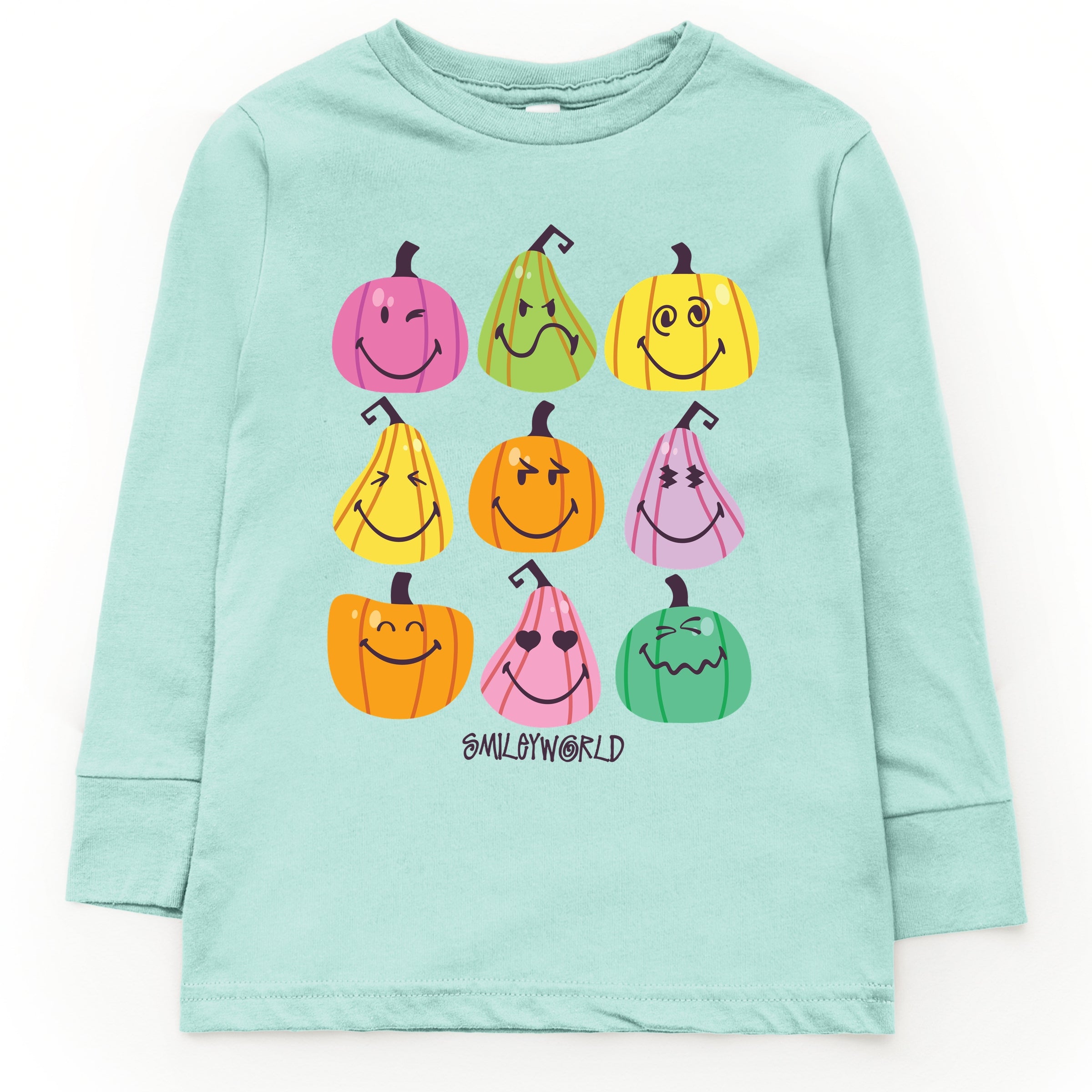 SmileyWorld Bright Pumpkins Chart - Youth Long Sleeve Tee and Toddler Long Sleeve Tee