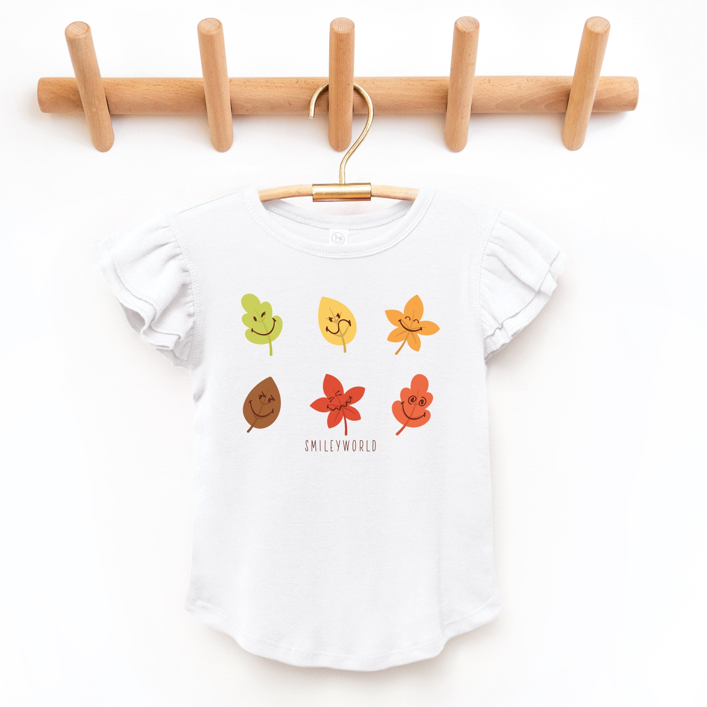 SmileyWorld Fall Leaves - Flutter Sleeve Graphic T-Shirt