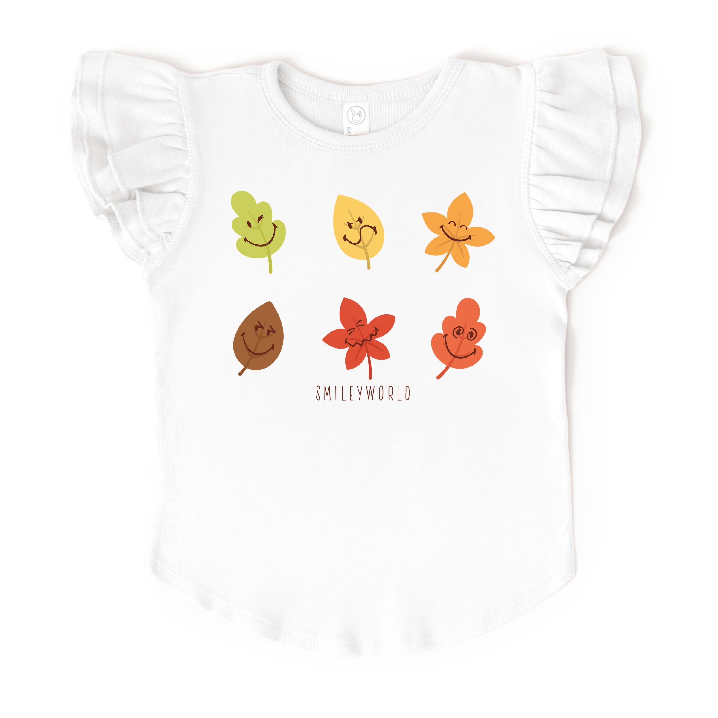 SmileyWorld Fall Leaves - Flutter Sleeve Graphic T-Shirt