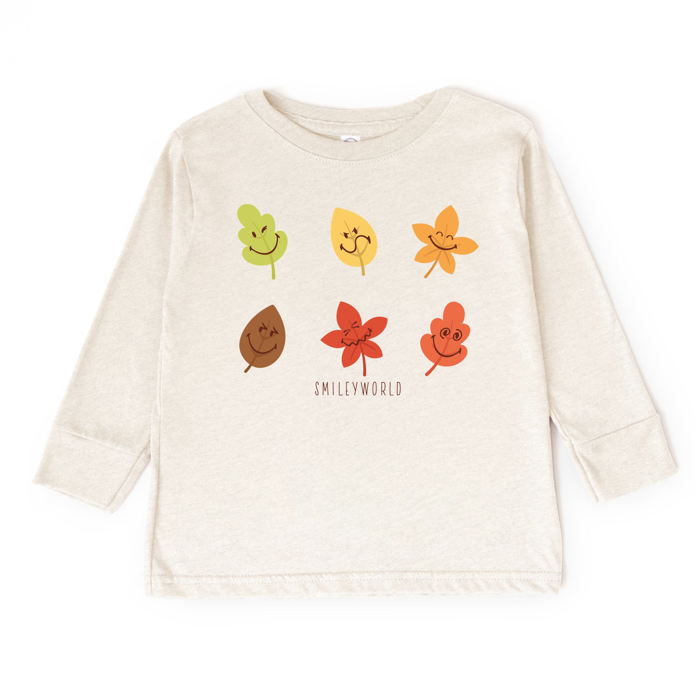 SmileyWorld Fall Leaves - Toddler Long Sleeve Graphic Tee and Youth Long Sleeve Graphic T-Shirt