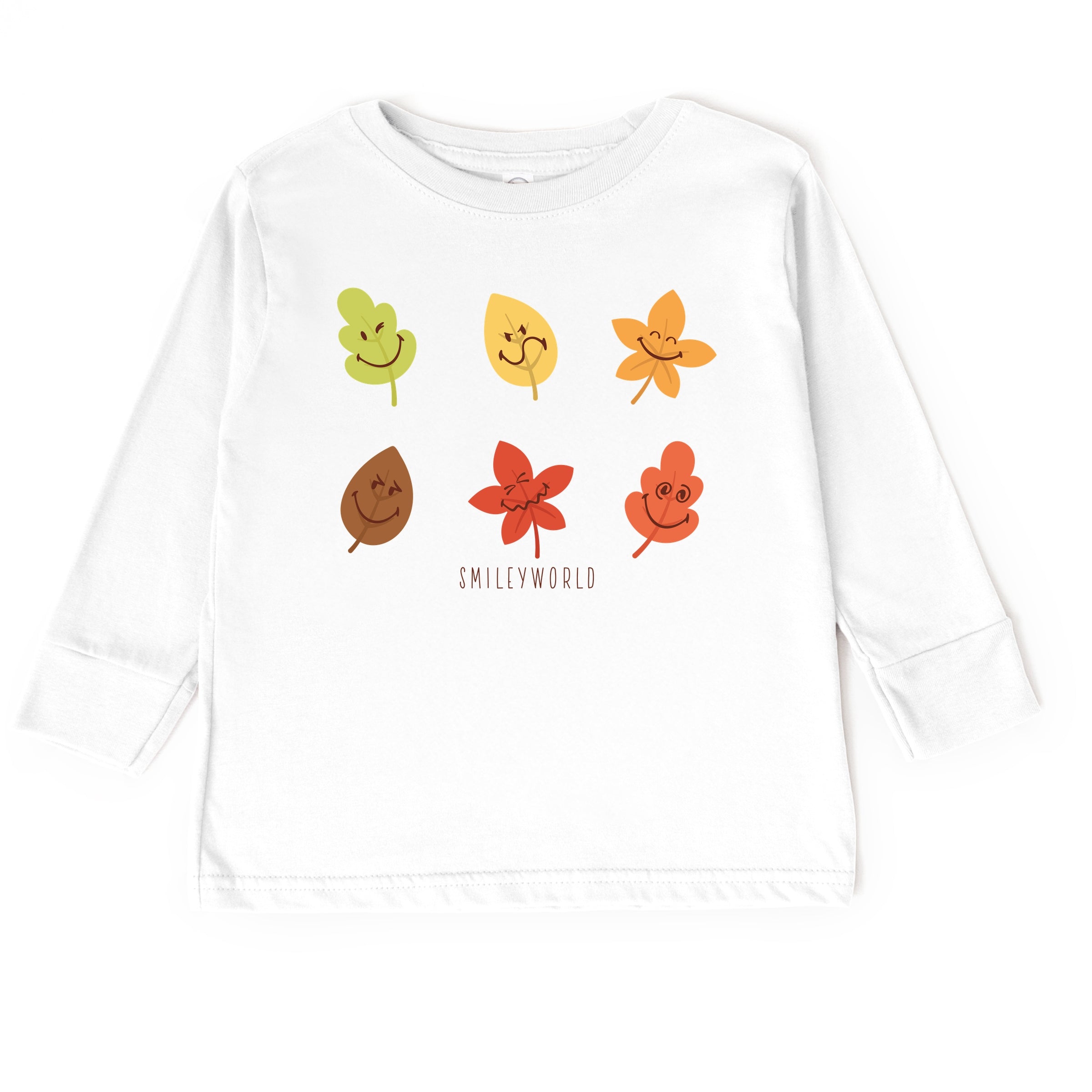 SmileyWorld Fall Leaves - Toddler Long Sleeve Graphic Tee and Youth Long Sleeve Graphic T-Shirt