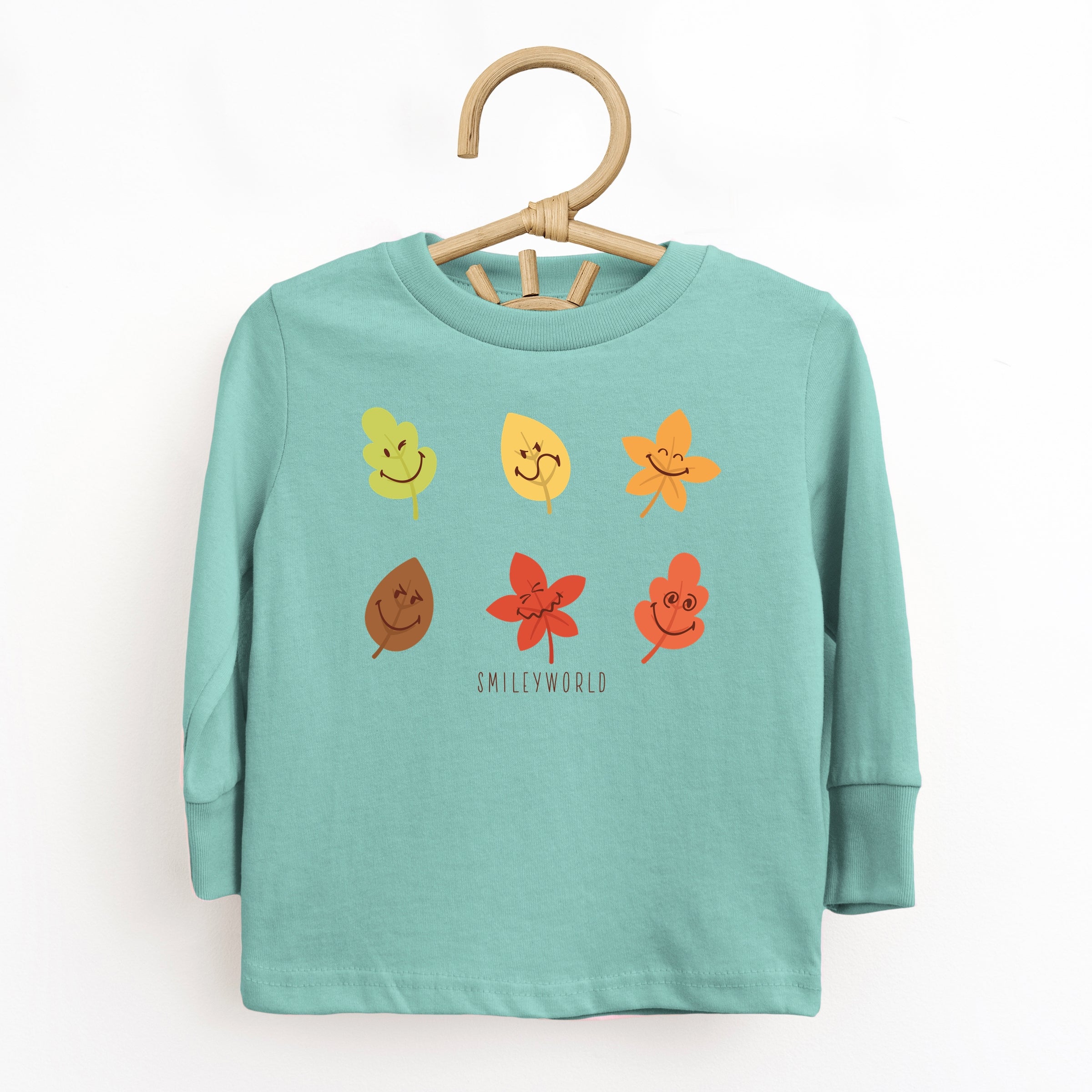SmileyWorld Fall Leaves - Toddler Long Sleeve Graphic Tee and Youth Long Sleeve Graphic T-Shirt
