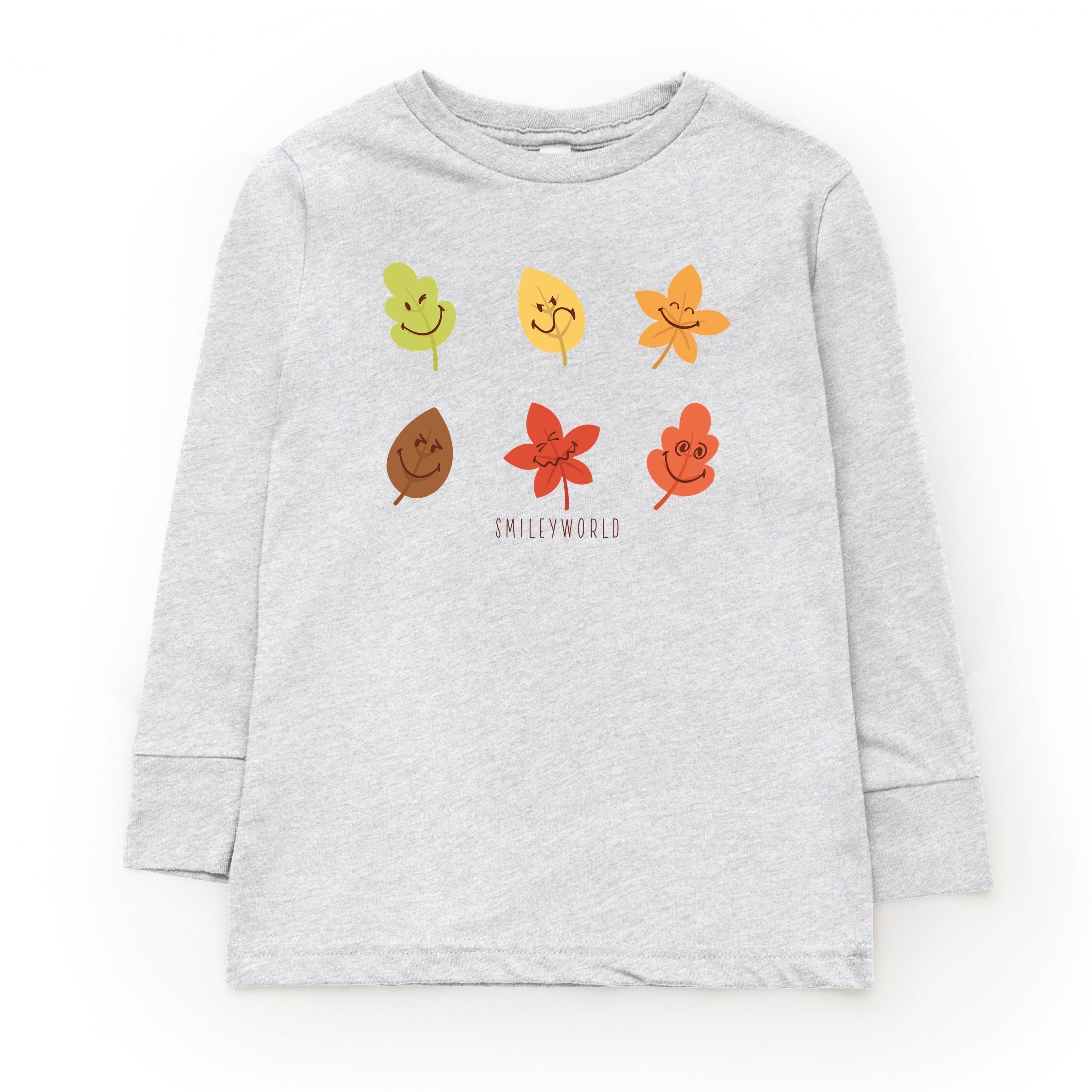 SmileyWorld Fall Leaves - Toddler Long Sleeve Graphic Tee and Youth Long Sleeve Graphic T-Shirt
