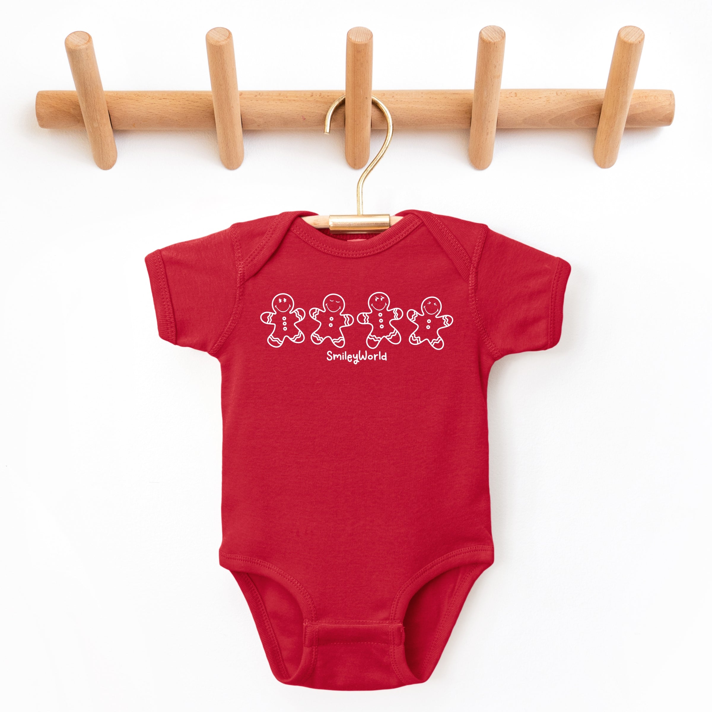 SmileyWorld Gingerbread - Baby Short Sleeve Graphic Bodysuit