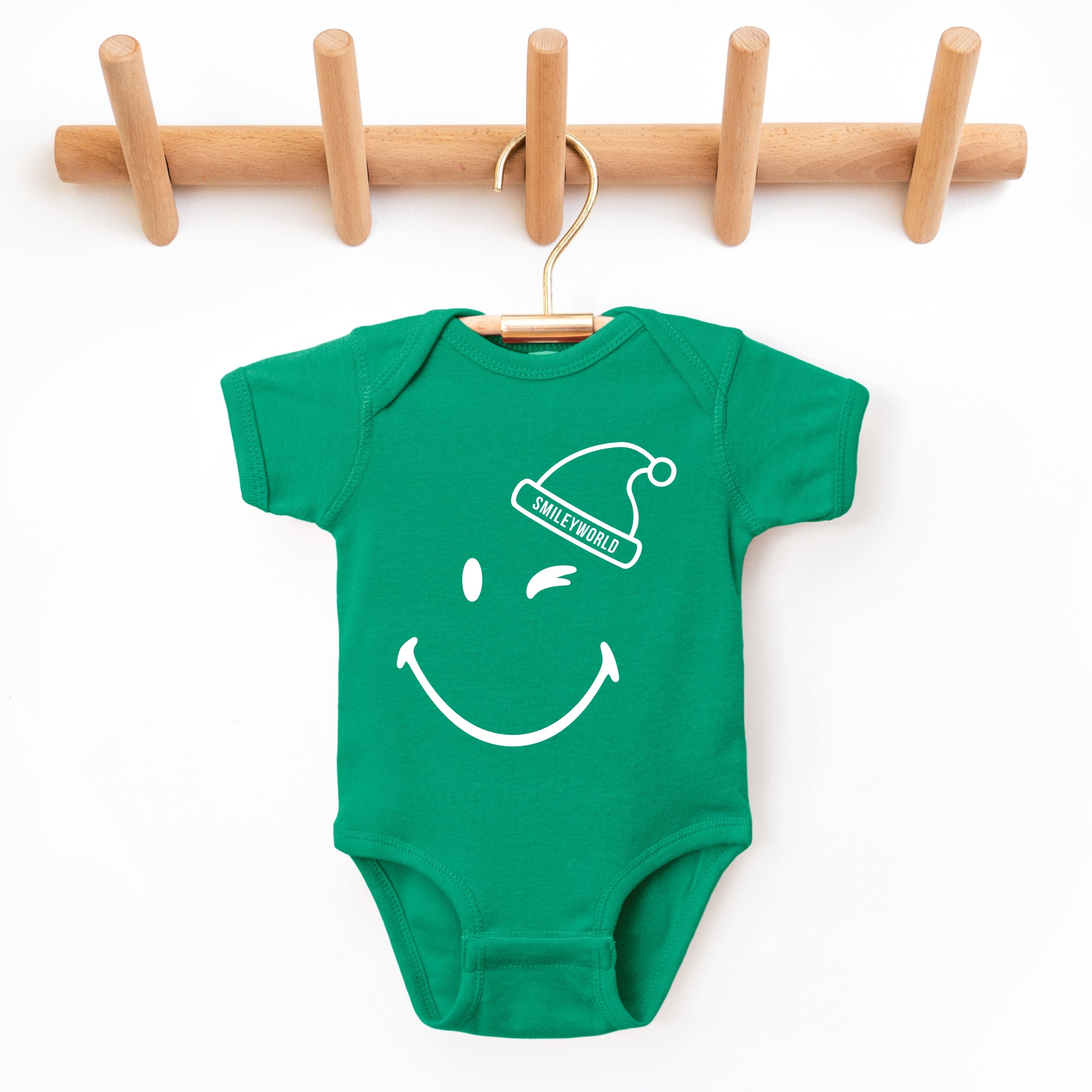 SmileyWorld Santa Hat Outline - Baby Short Sleeve Graphic Bodysuit