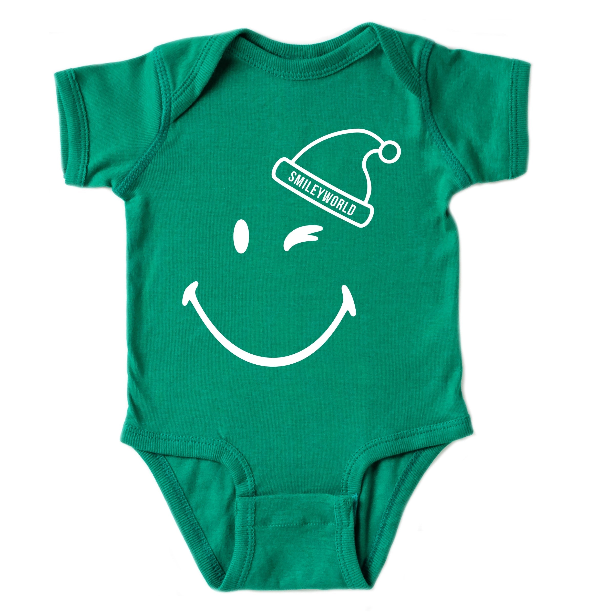 SmileyWorld Santa Hat Outline - Baby Short Sleeve Graphic Bodysuit