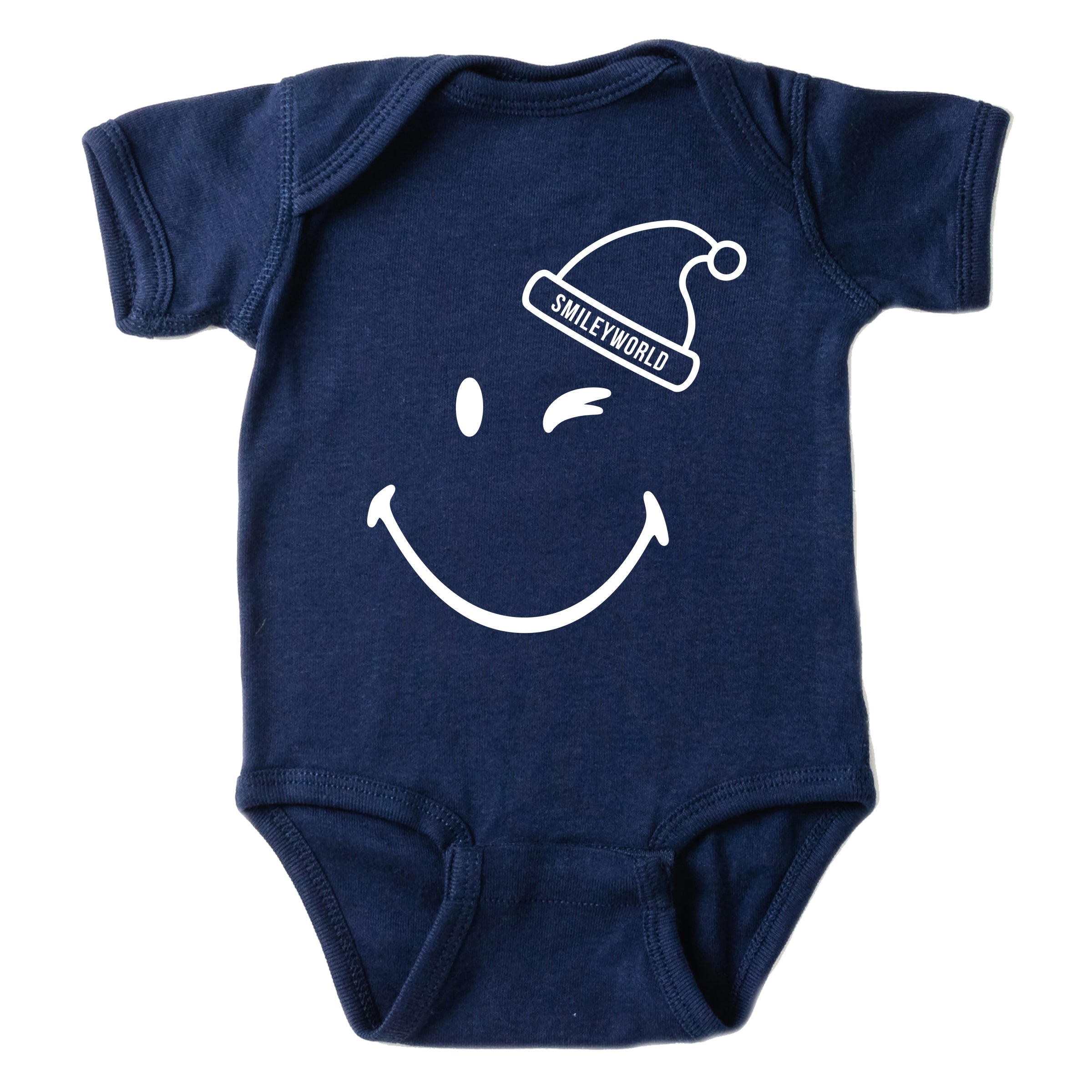 SmileyWorld Santa Hat Outline - Baby Short Sleeve Graphic Bodysuit