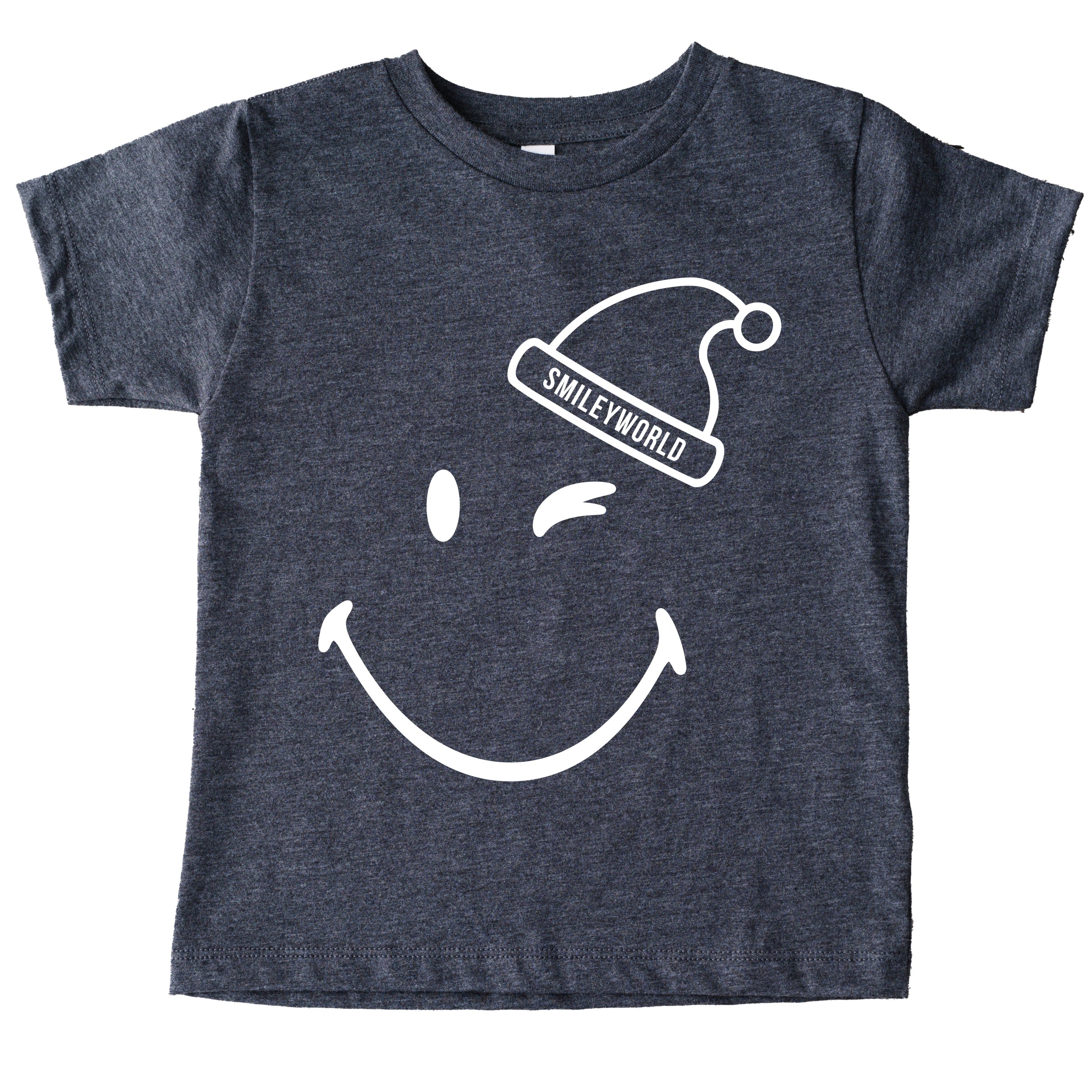 SmileyWorld Santa Hat Outline - Youth Short Sleeve Graphic T-Shirt and Toddler Short Sleeve Graphic T-Shirt