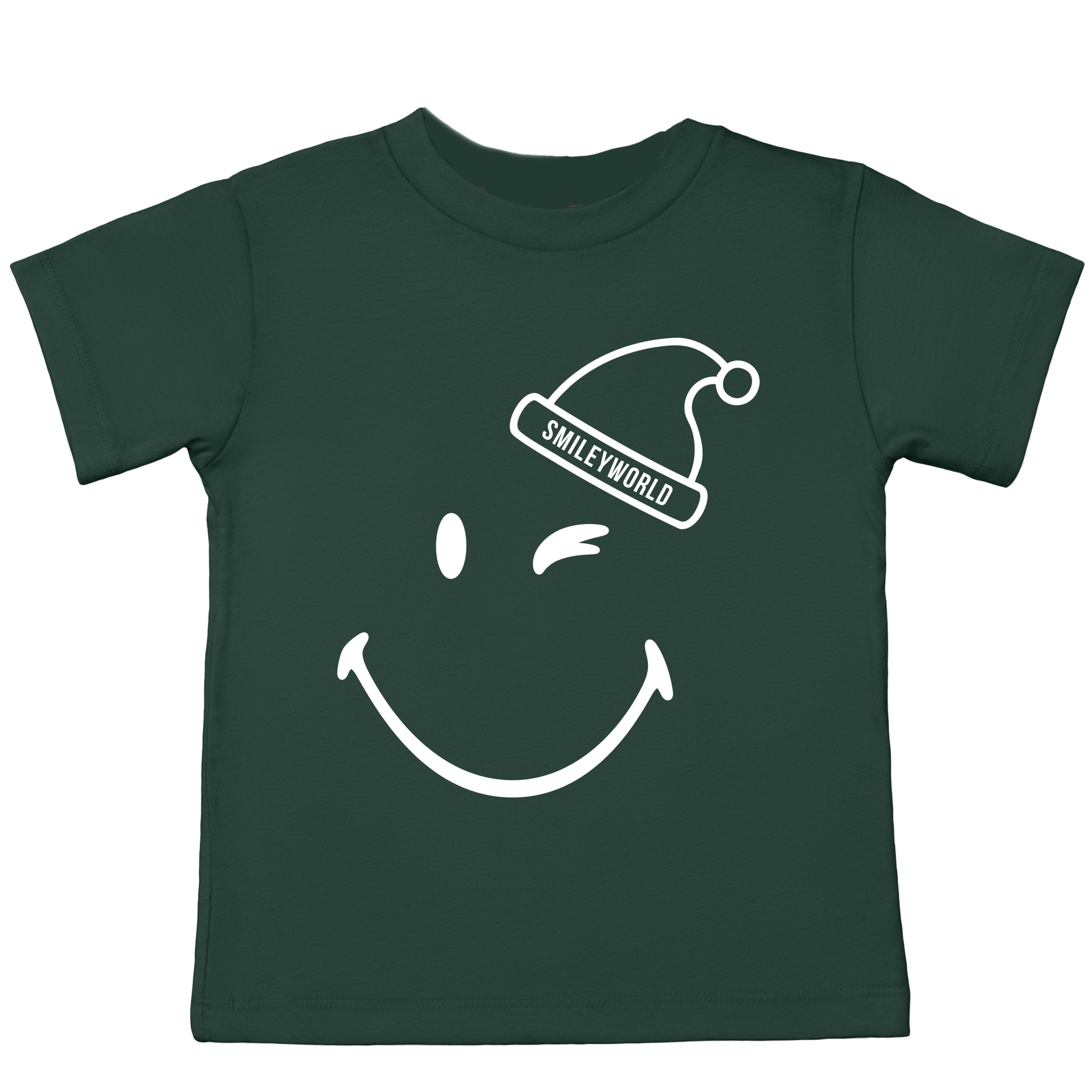 SmileyWorld Santa Hat Outline - Youth Short Sleeve Graphic T-Shirt and Toddler Short Sleeve Graphic T-Shirt