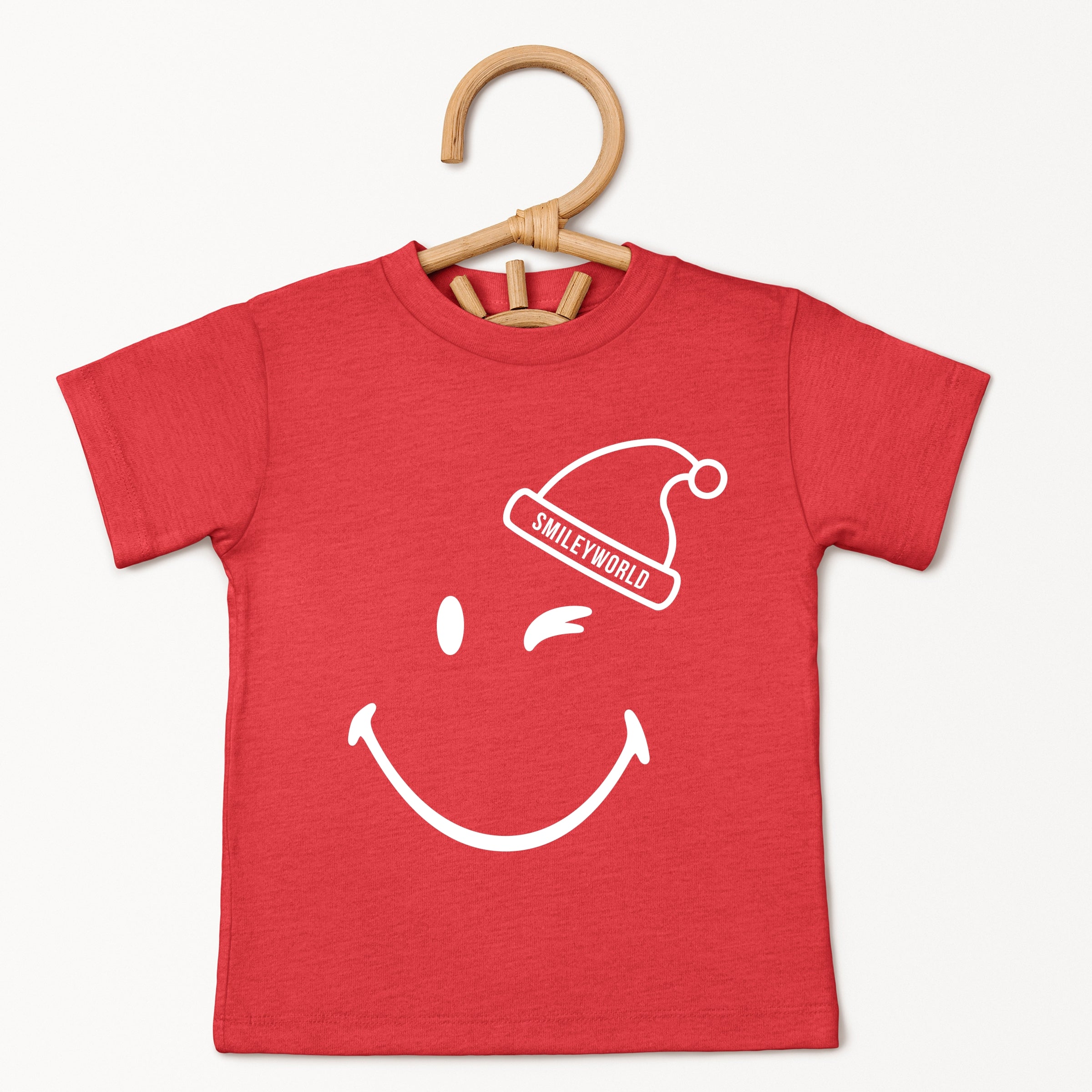 SmileyWorld Santa Hat Outline - Youth Short Sleeve Graphic T-Shirt and Toddler Short Sleeve Graphic T-Shirt