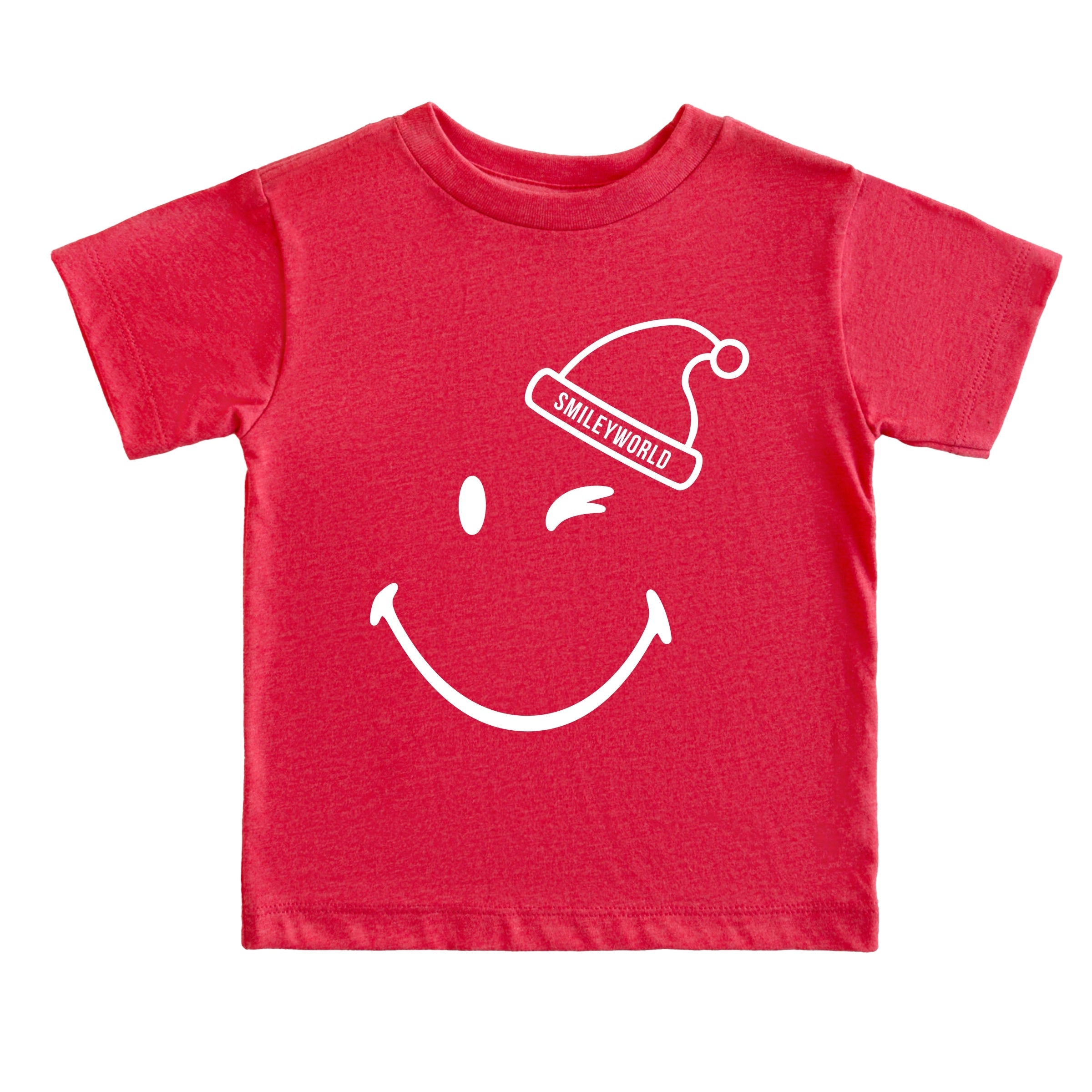 SmileyWorld Santa Hat Outline - Youth Short Sleeve Graphic T-Shirt and Toddler Short Sleeve Graphic T-Shirt