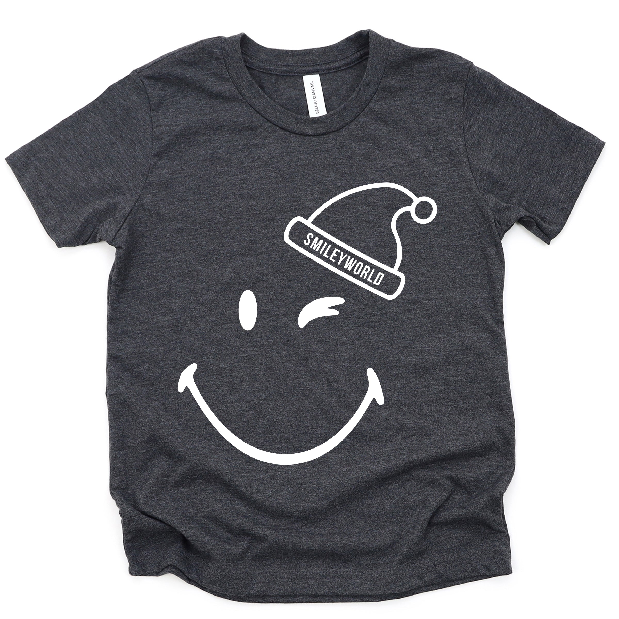 SmileyWorld Santa Hat Outline - Youth Short Sleeve Graphic T-Shirt and Toddler Short Sleeve Graphic T-Shirt