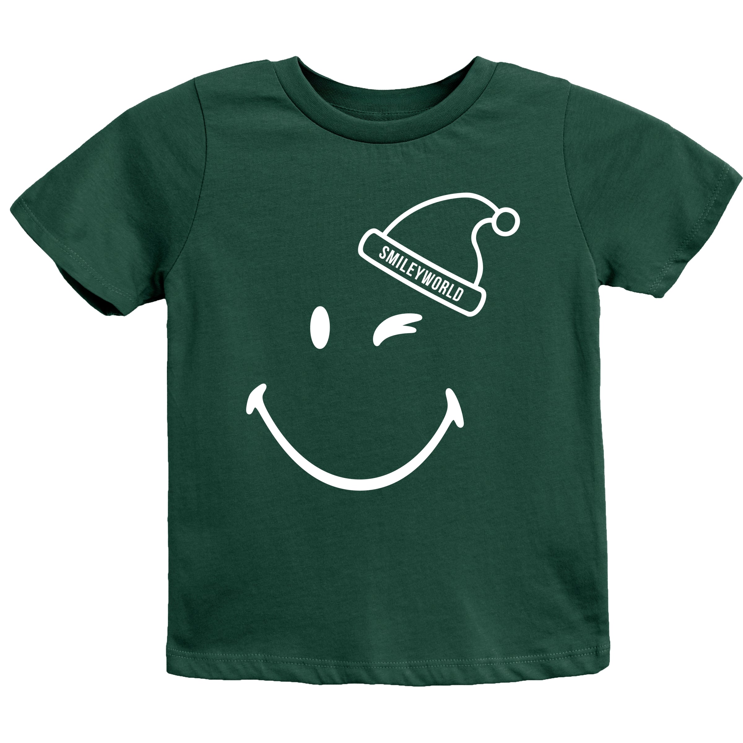 SmileyWorld Santa Hat Outline - Youth Short Sleeve Graphic T-Shirt and Toddler Short Sleeve Graphic T-Shirt